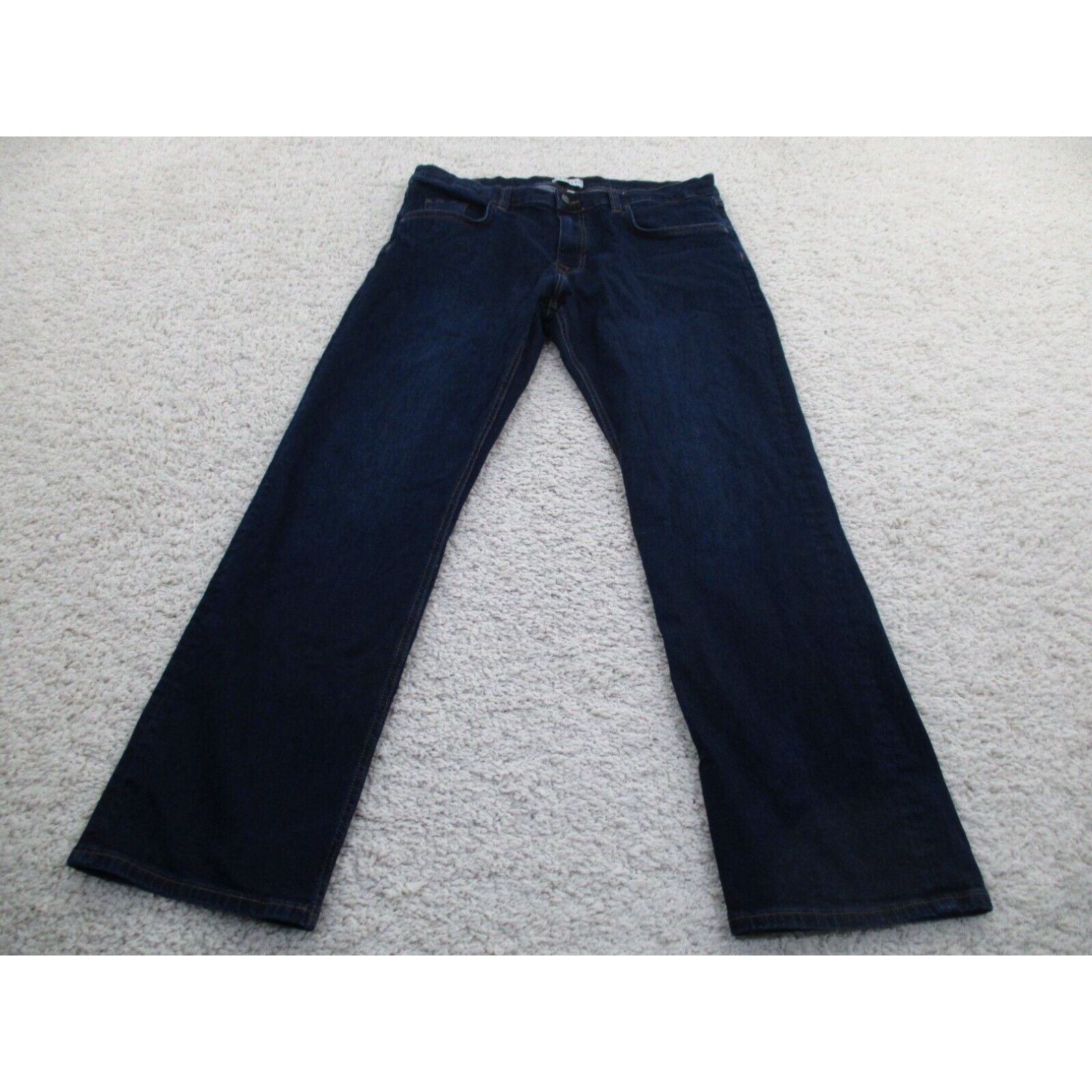 image of Tecovas Jeans Mens 36X32 Blue Denim Standard Cotton Blend Outdoor Western A2 in White
