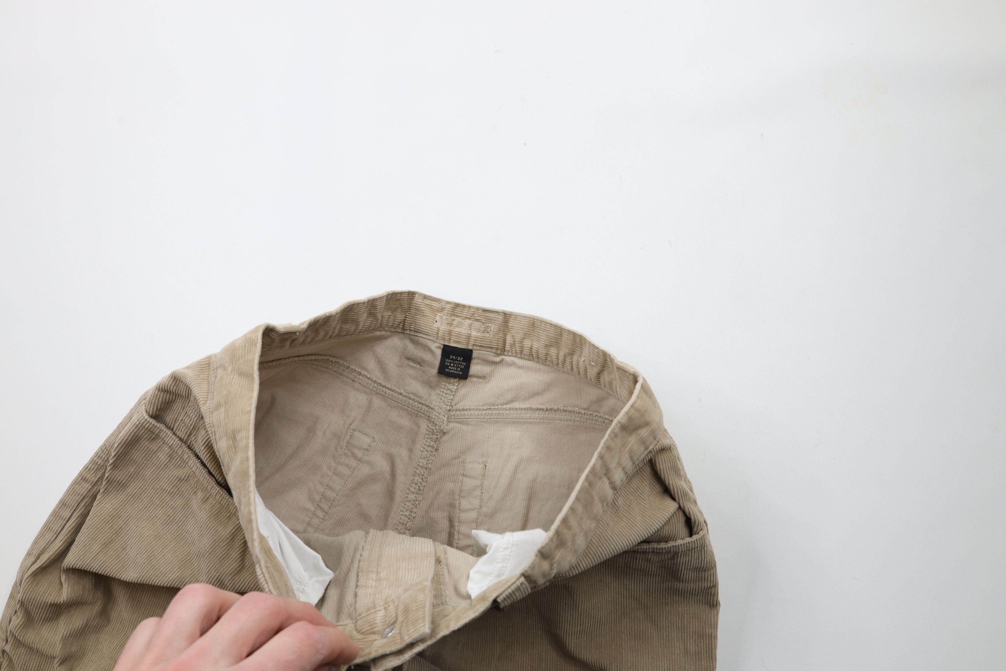 Vintage Vintage 90s Streetwear Wide Leg Corduroy Chino Pants Beige Size US 34 / EU 50 - 7 Thumbnail