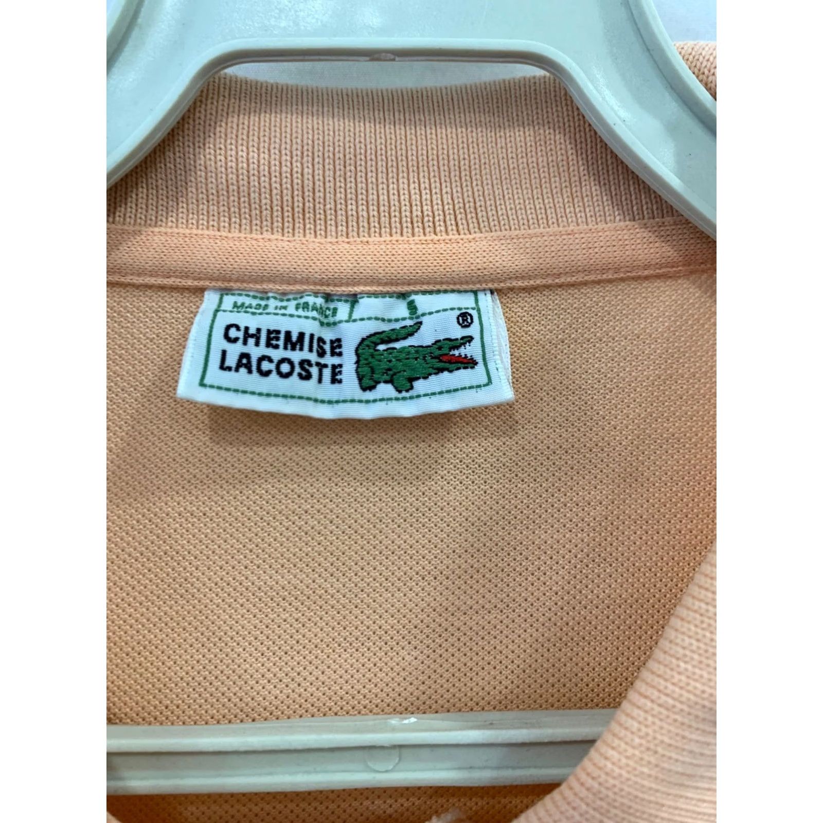 Lacoste VINTAGE Lacoste Polo Shirt Mens L Peach Pastel Orange Made in France Chemise Lacoste Size US L / EU 52-54 / 3 - 3 Thumbnail