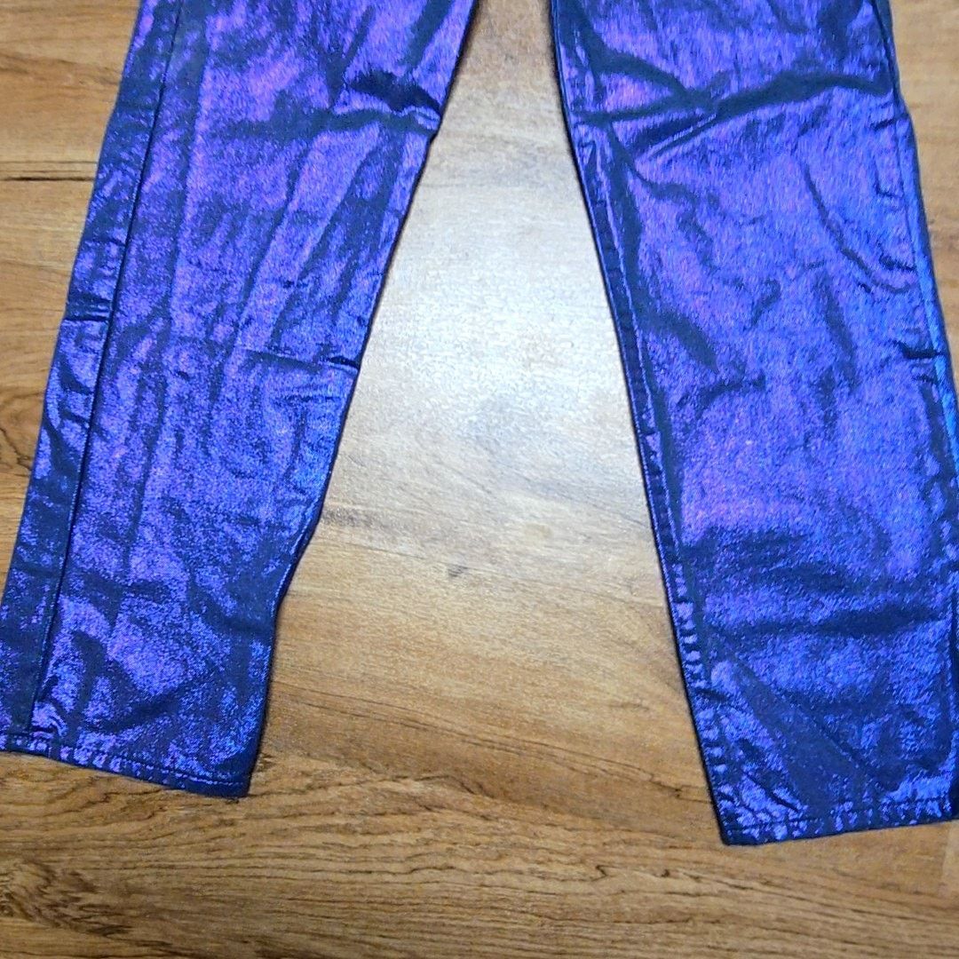 Levi's Levi's Ribcage Straight Ankle Metallic Purple Jeans 24 Size 24" / US 00 / IT 34 - 7 Thumbnail
