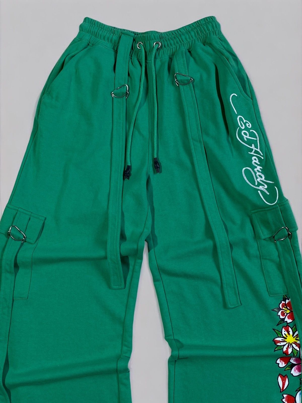 Ed Hardy 🔥 Y2K ED HARDY GREEN SKULL PANTS OPIUM JAPAN VIBES Size US 32 / EU 48 - 6 Thumbnail