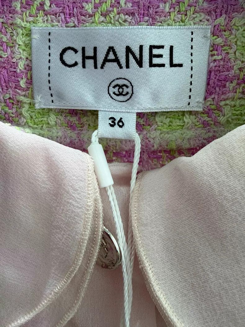 Chanel Chanel Pink plaid doll collar short-sleeved top Size XS / US 0-2 / IT 36-38 - 3 Thumbnail