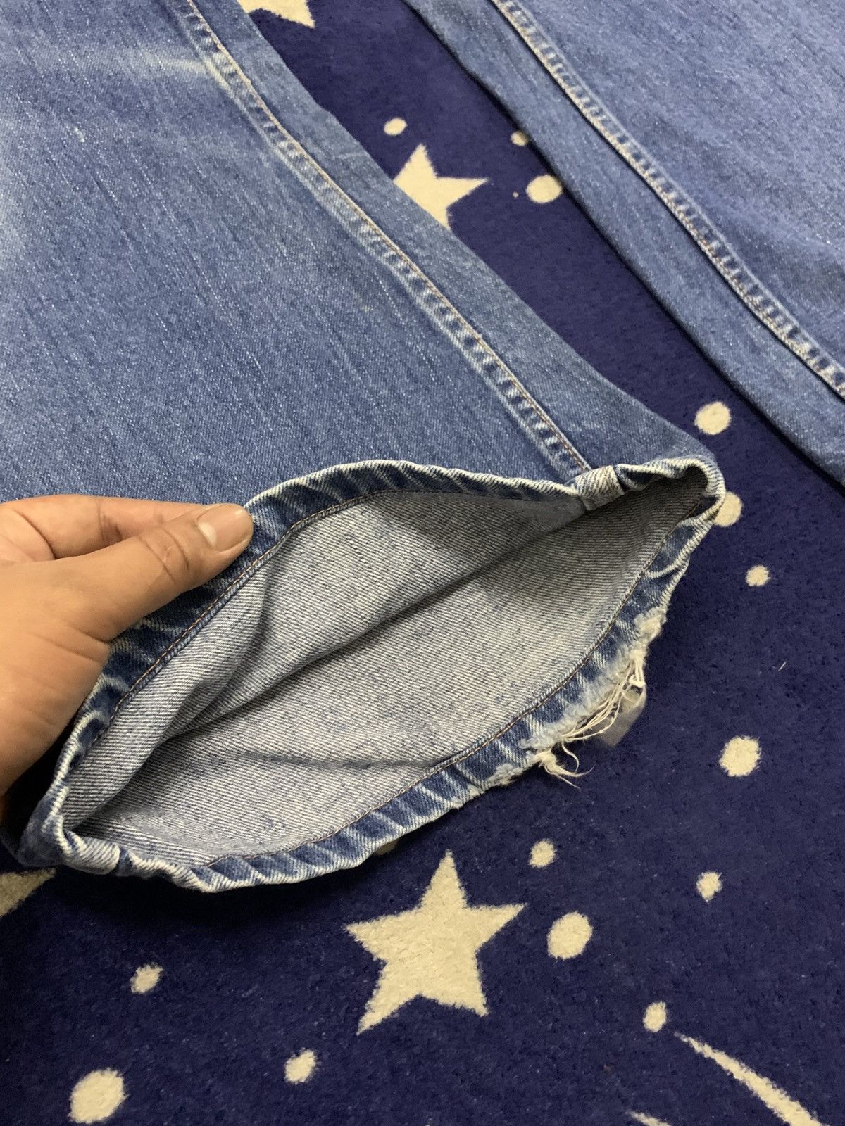 Japanese Brand COSMO Vintage Wide Flare Denim Distressed Jeans Size 27" / US 4 / IT 40 - 7 Thumbnail