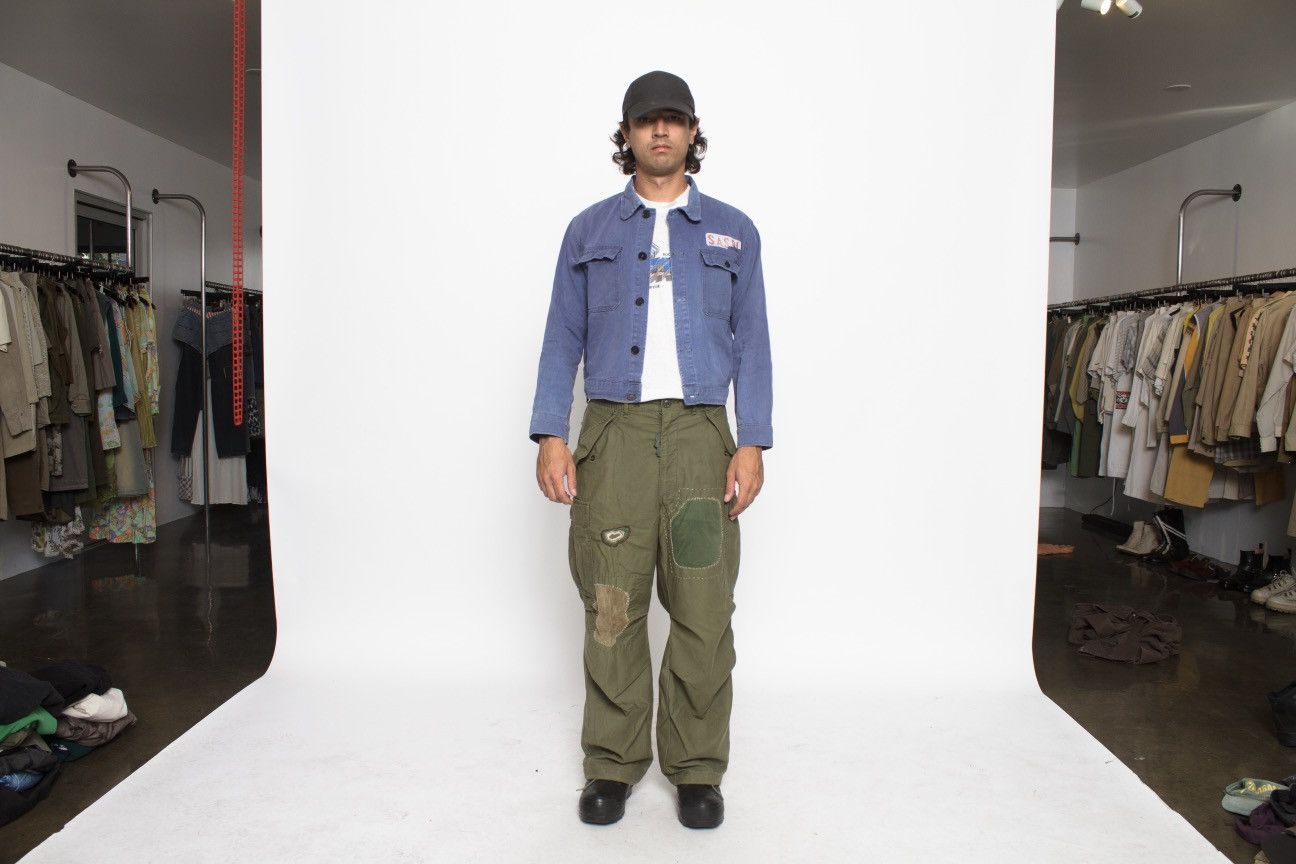 Vintage BLUE HEAVYWEIGHT COTTON ITALIAN WORKWEAR JACKET WITH PATCH Size US S / EU 44-46 / 1 - 3 Thumbnail