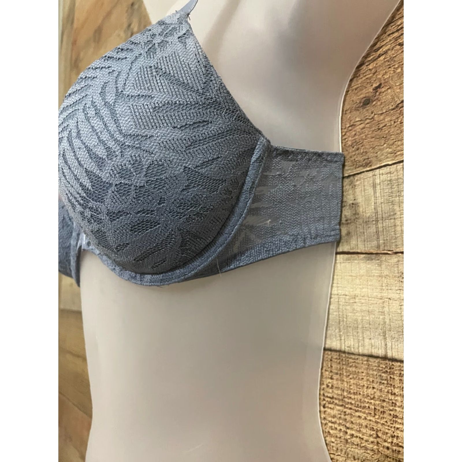 Victoria's Secret VINTAGE Victoria's Secret PINK Blue Ladder Back Push-Up Bra 32B Racer Front Closure Underwire Lace Women 32B Blue Push-Up Bras Womens Bra Size ONE SIZE - 2 Thumbnail