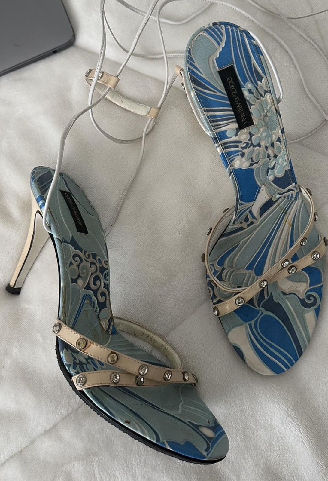 image of Dolce Gabbana Vintage Heel Shoes in Blue, Women's (Size 8)
