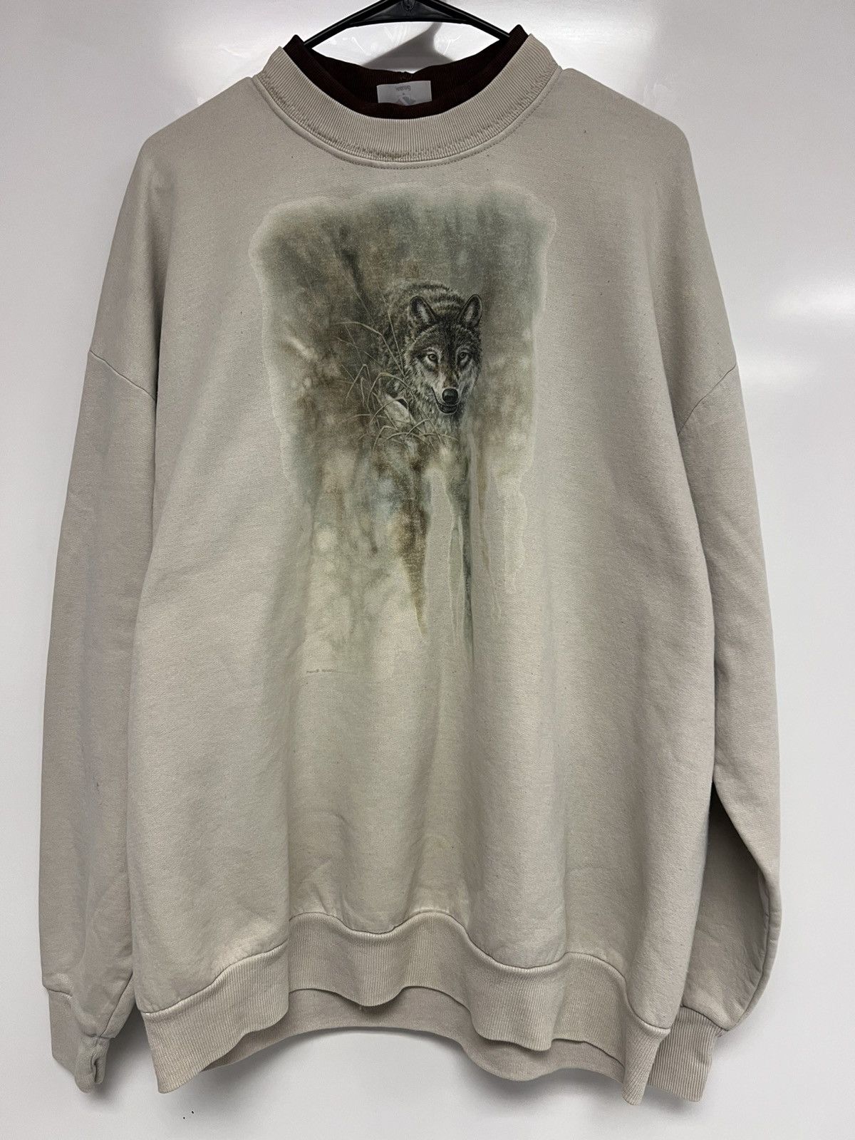 Jerzees × Vintage VINTAGE Wolf Sweatshirt Grey Wolves Howl Nature Crew Neck Size US L / EU 52-54 / 3 - 1 Thumbnail