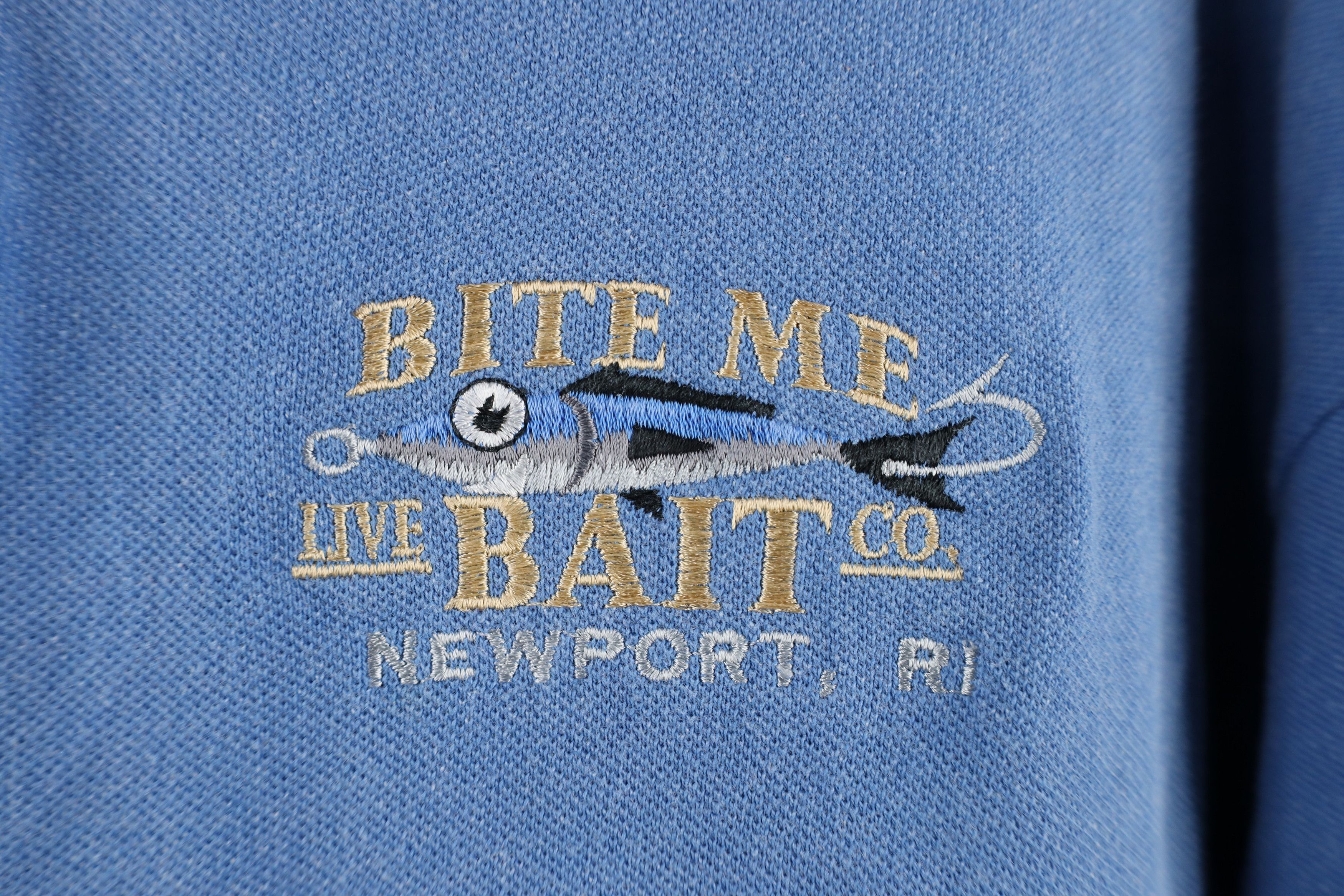 Vintage Vintage 90s Out Bite Me Live Bait Co Fishing Polo Shirt Size US XXL / EU 58 / 5 - 4 Thumbnail