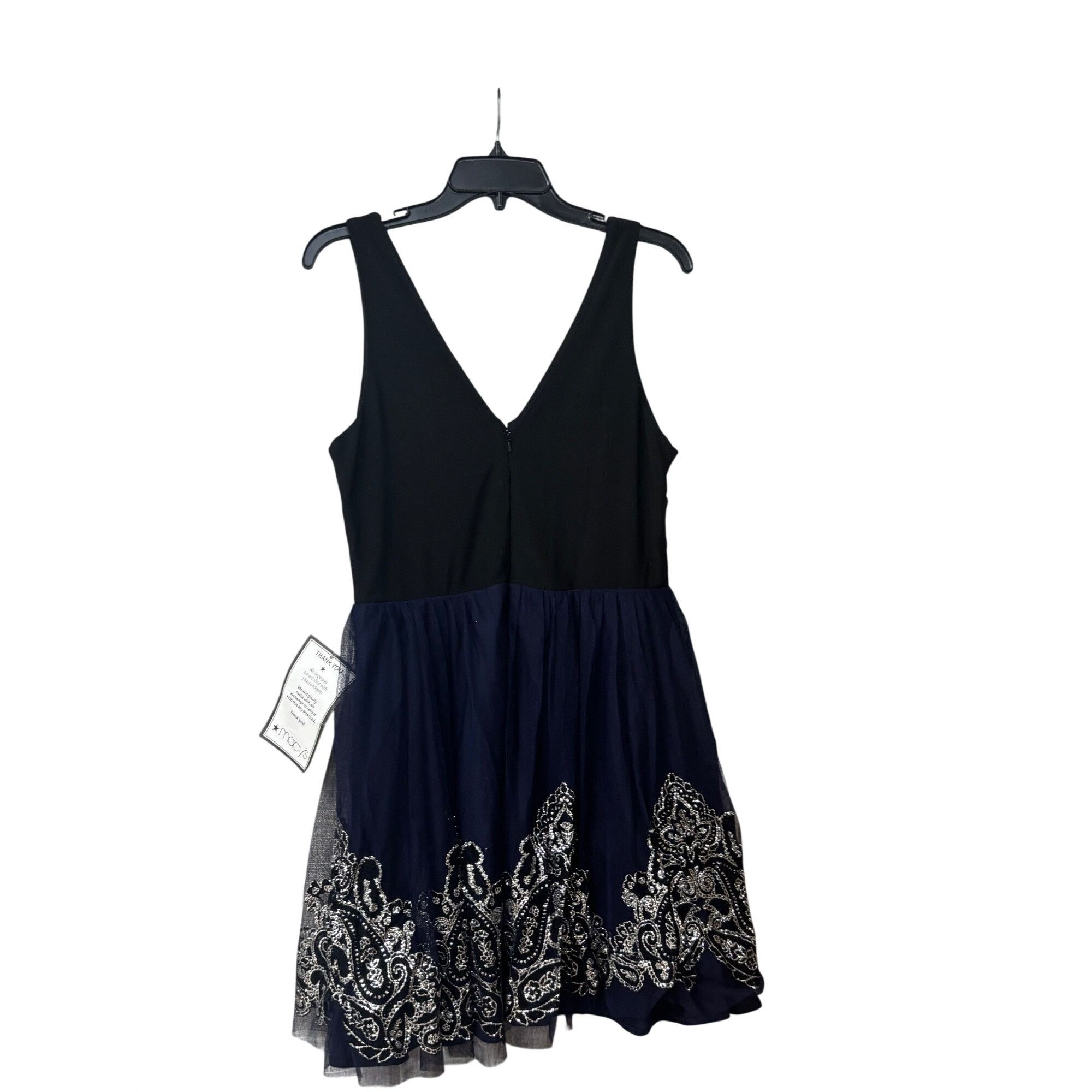 Other Blondies Nites Junior’s Fit and Flare Party Dress, Black/nav Size ONE SIZE - 9 Thumbnail