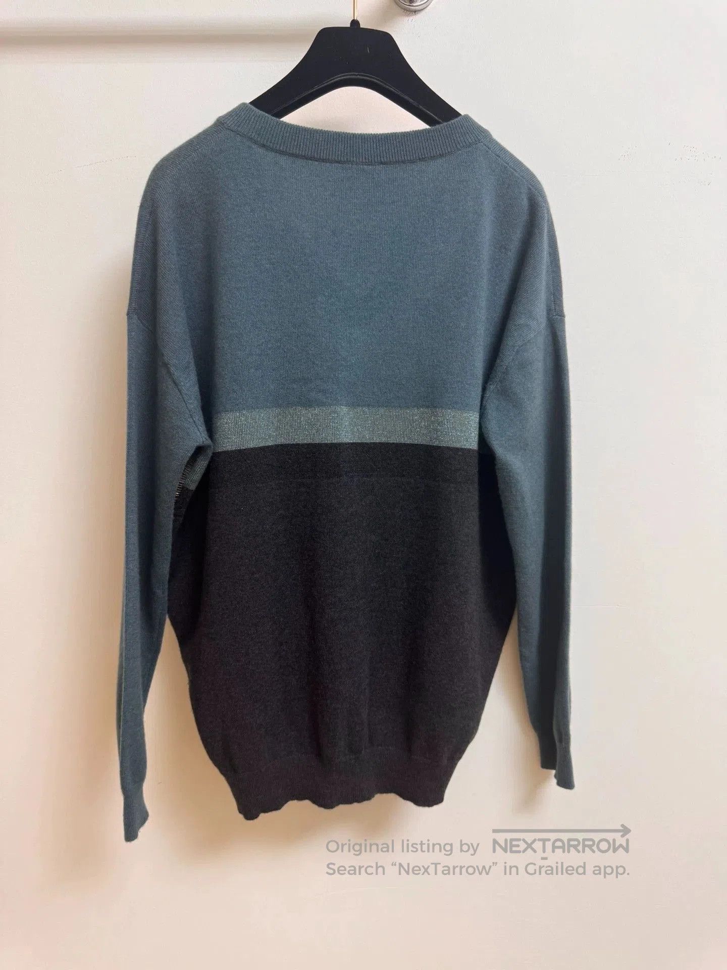Brunello Cucinelli luxurious blue-gray cashmere knit sweater. Size US XS / EU 42 / 0 - 1 Thumbnail