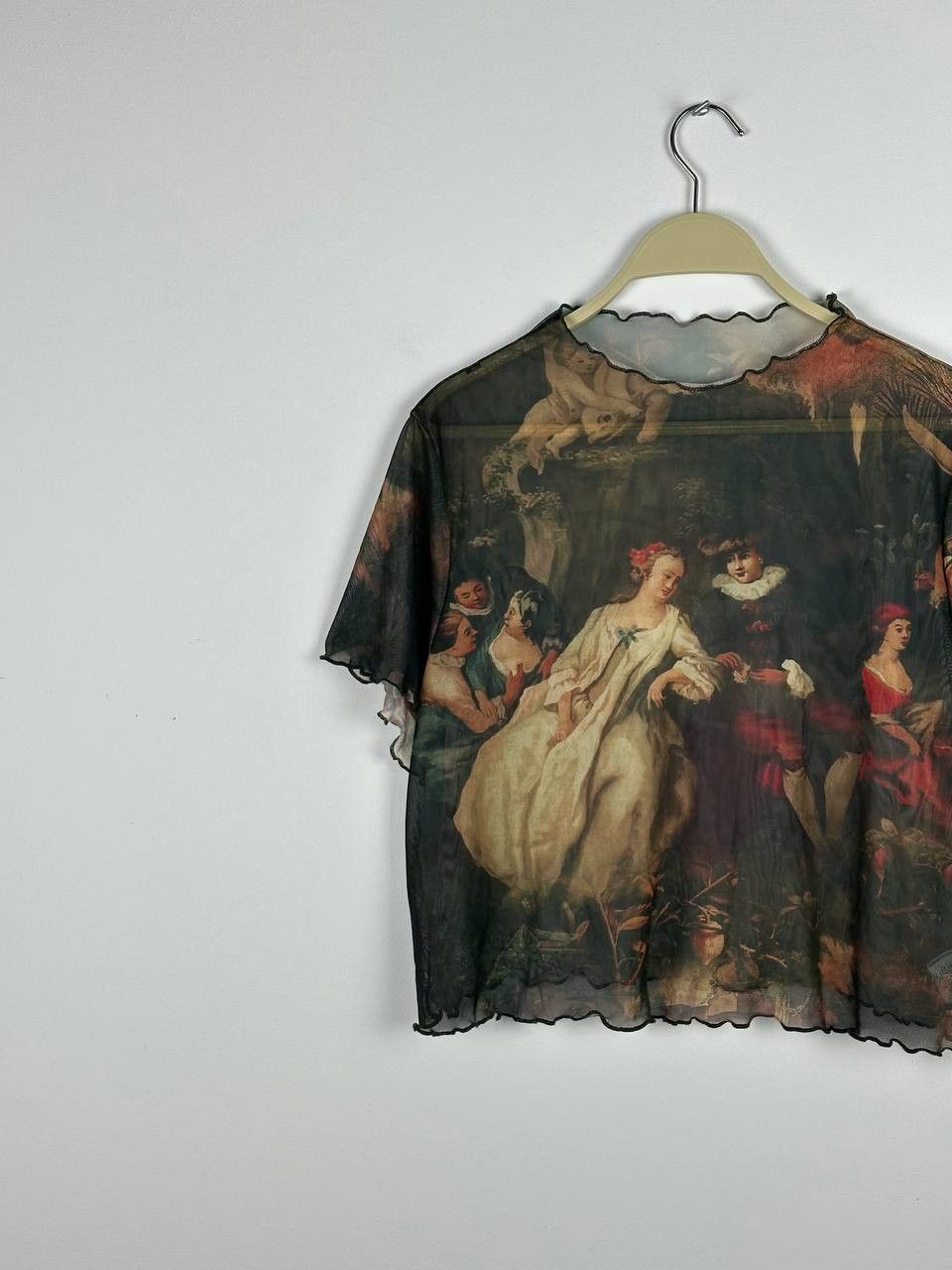Designer × Japanese Brand Avantgarde Mesh Printed Graphic Renesanse Art Tank Top Size ONE SIZE - 2 Thumbnail