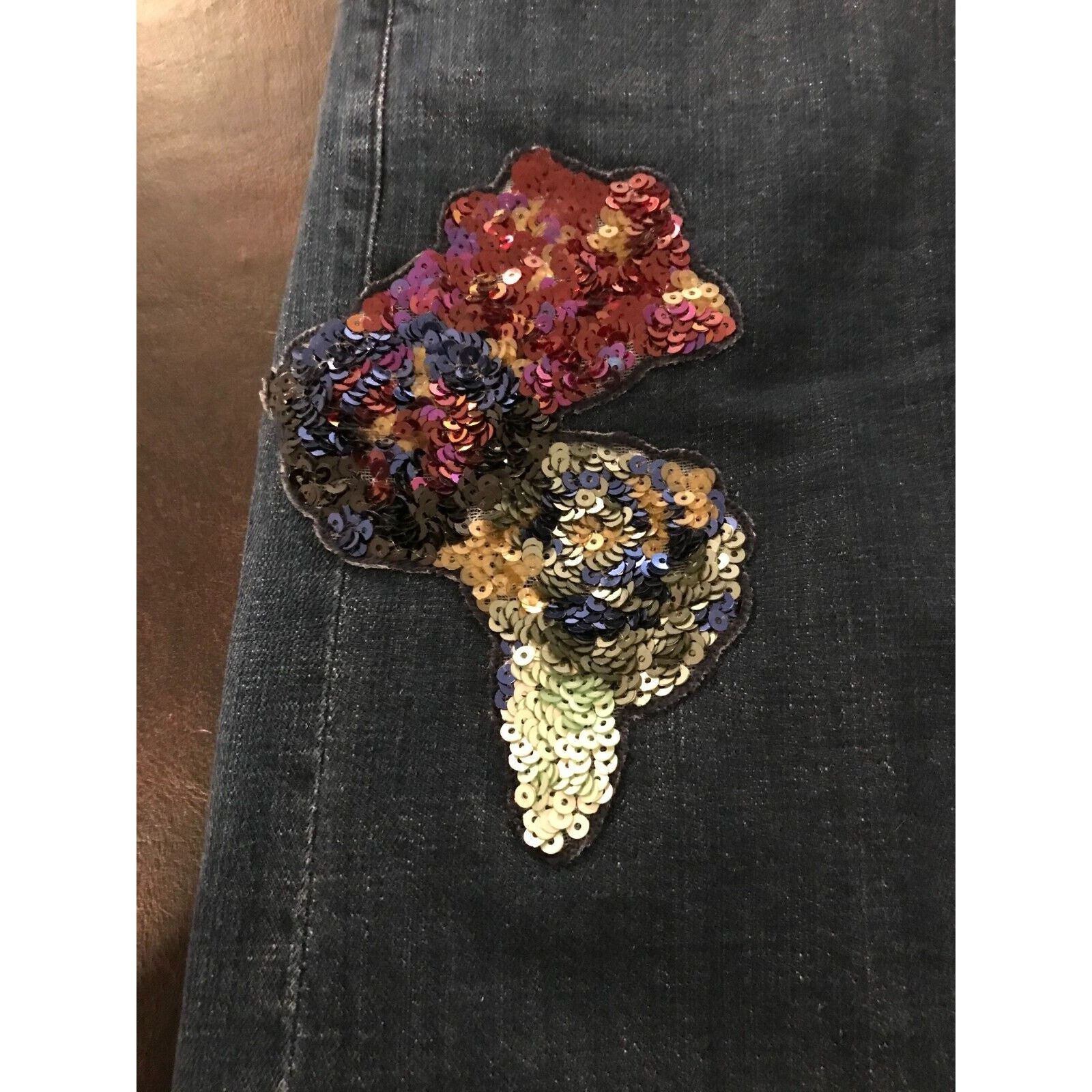 Anthropologie Anthropologie Pilcro & the Letterpress Sequin Slim Jeans Size 26" / US 2 / IT 38 - 3 Thumbnail