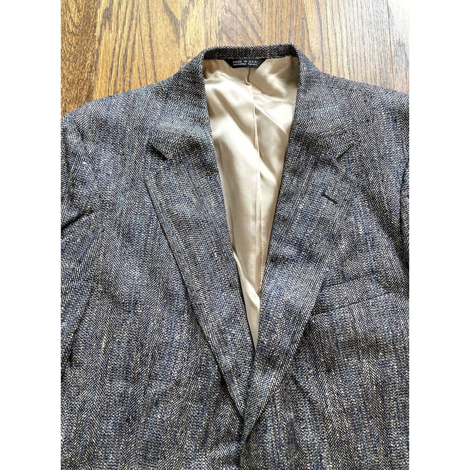 Ralph Lauren VINTAGE Ralph Lauren Blazer Mens 44 Gray Polo University Club Size 44R Blue Tweed Size US XXL / EU 58 / 5 - 2 Thumbnail