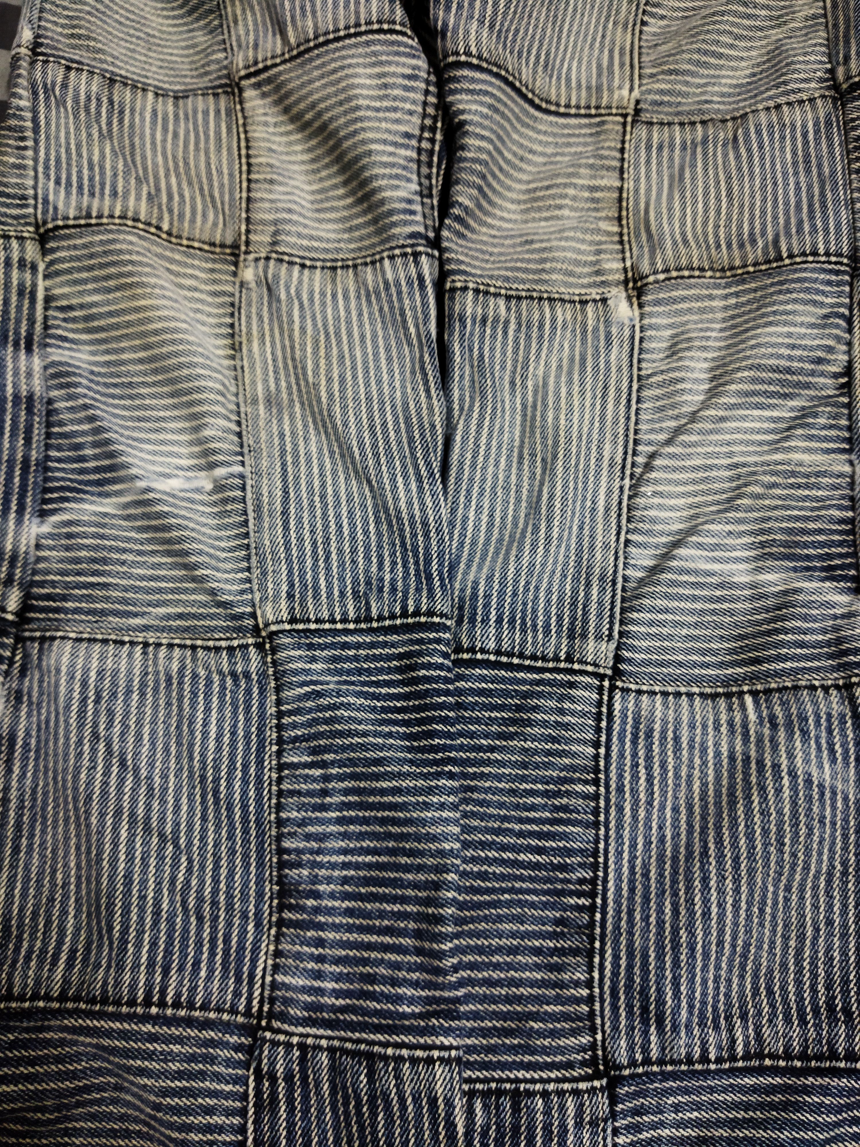 If Six Was Nine × Japanese Brand Flare Rupert The Difference Patchworked Hickory Pants Size US 28 / EU 44 - 6 Thumbnail