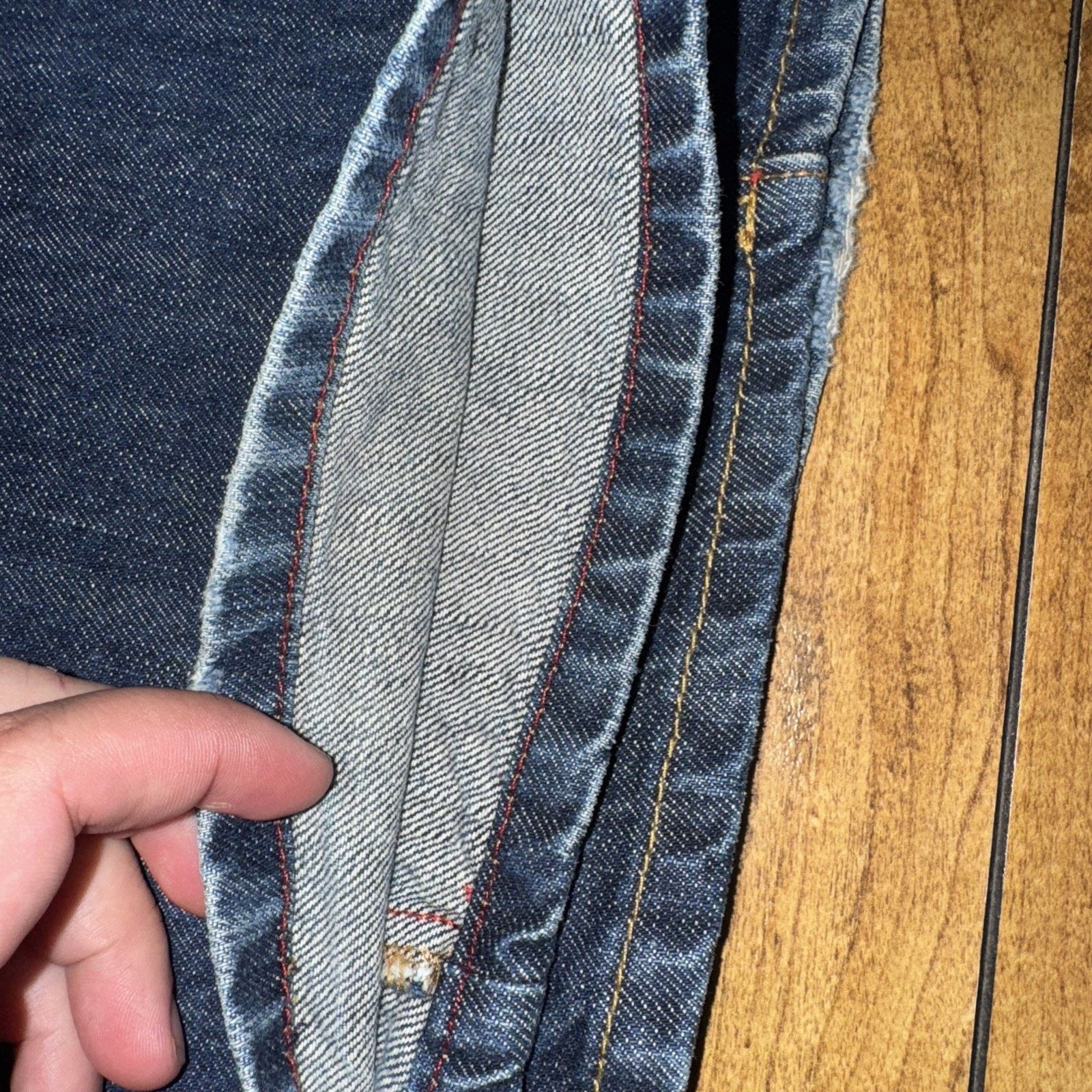 Old Navy × Vintage Old Navy Famous Jeans Red Line Raw Denim Blue 32x30 Size US 32 / EU 48 - 3 Thumbnail
