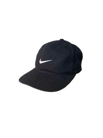 Nike × Vintage Vintage 90s Nike Embroidered Swoosh Snapback Hat Black Size ONE SIZE - 1 Thumbnail