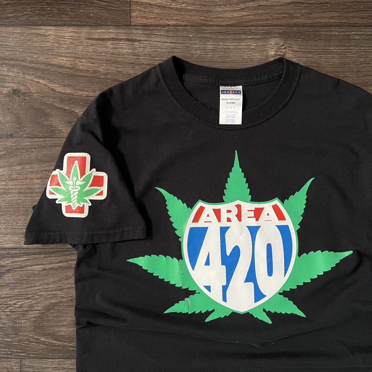 Jerzees 2000s Hightimes 420 Vintage Graphic Route 66 style Size US M / EU 48-50 / 2 - 2 Thumbnail