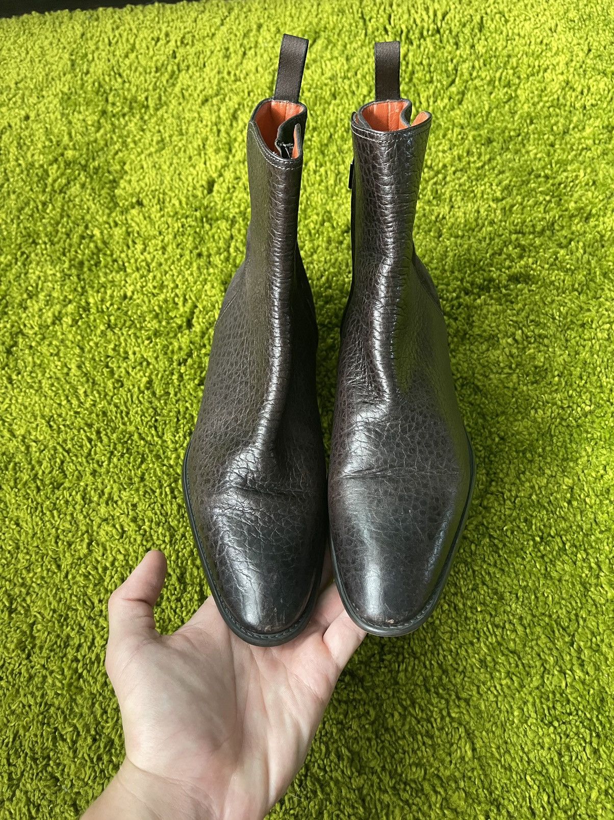Genuine Leather × Santoni Santoni real leather side zip boots Size US 8 / IT 38 - 2 Thumbnail
