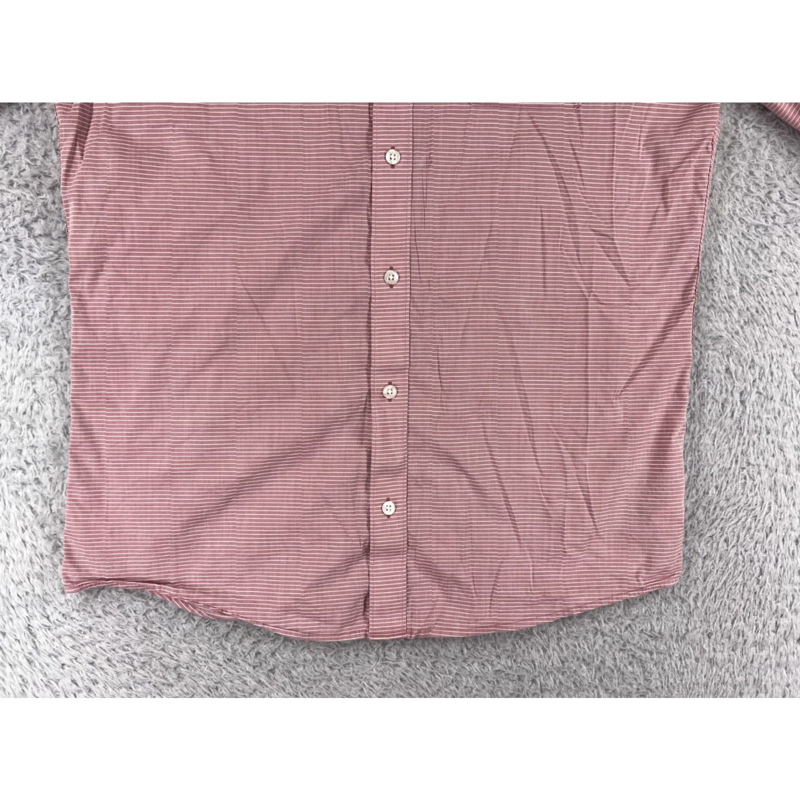 TravisMathew Travis Mathew Shirt Mens M Red White Striped Button-Up Golf Pocket Lightweight Casual Short Sleeve Shirt - Men’s Medium Red Stripe Golf Shirt Size US M / EU 48-50 / 2 - 6 Thumbnail