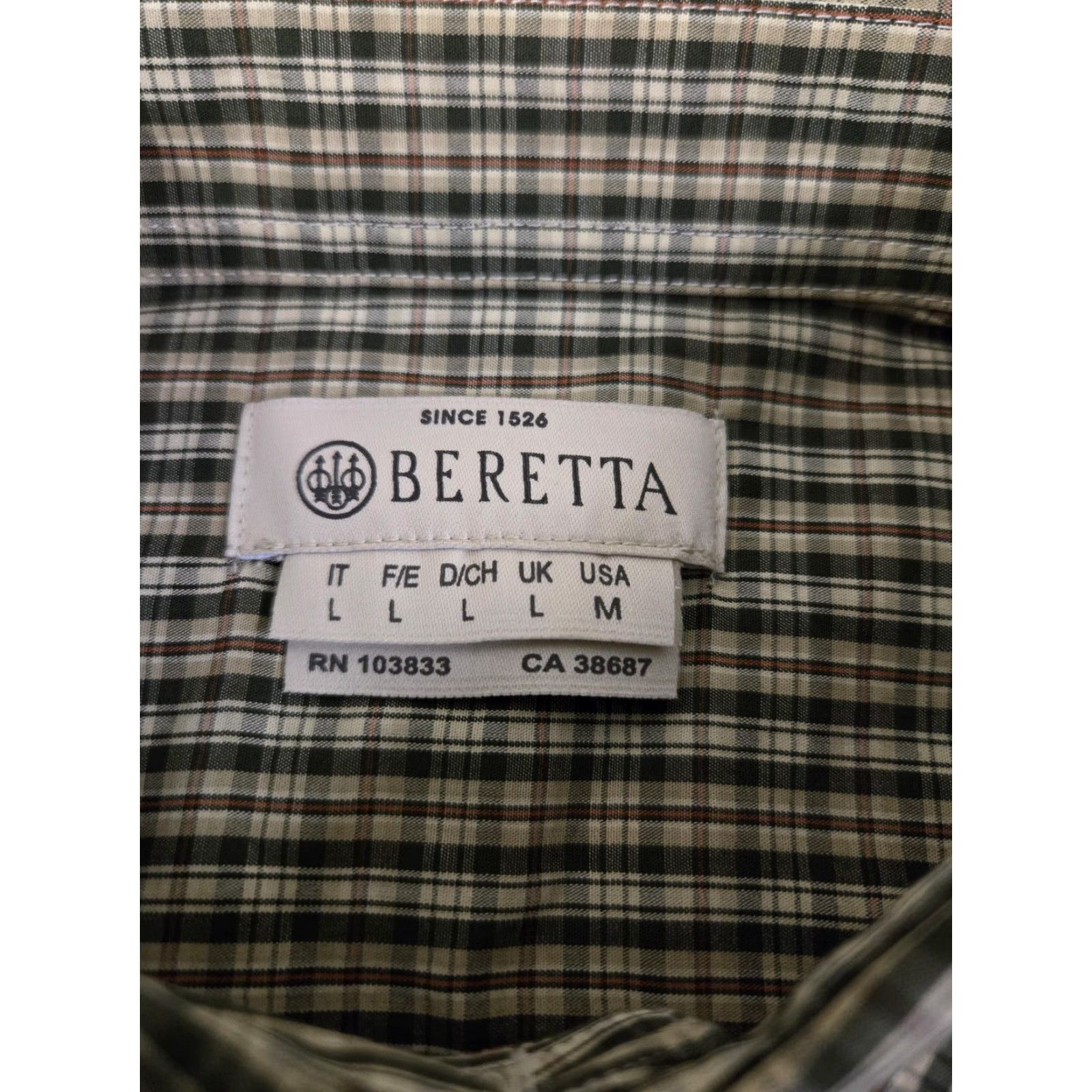 Vintage Beretta Shirt Mens Large Green Plaid Check Button Down Collar Long Sleeve Casual Size US M / EU 48-50 / 2 - 6 Thumbnail