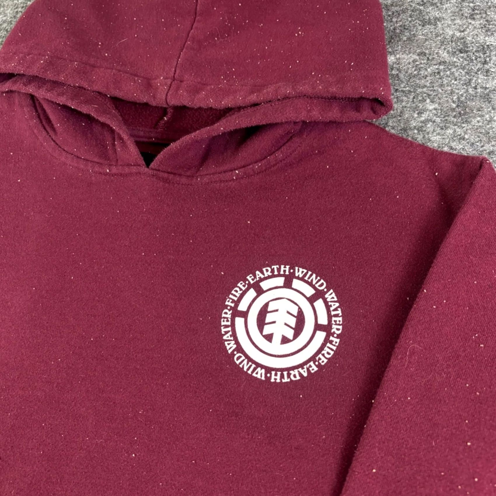 Element Element Skateboards Hoodie Mens Large Logo Graphic Print Pullover Skater 90s Burgundy Red Size US L / EU 52-54 / 3 - 6 Thumbnail