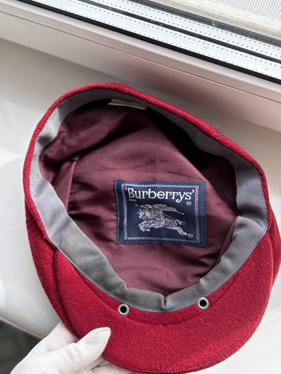 Burberry Burberry Men’s Red Vintage flat cap wool 90’s Size ONE SIZE - 8 Thumbnail