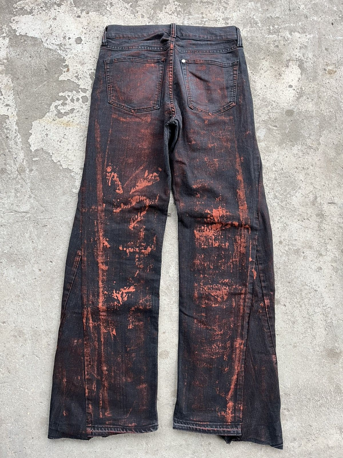 20471120 × If Six Was Nine × Japanese Brand Dirty Painted Distressed Thrashed Faded Baggy Jeans Y2K Size US 28 / EU 44 - 3 Thumbnail