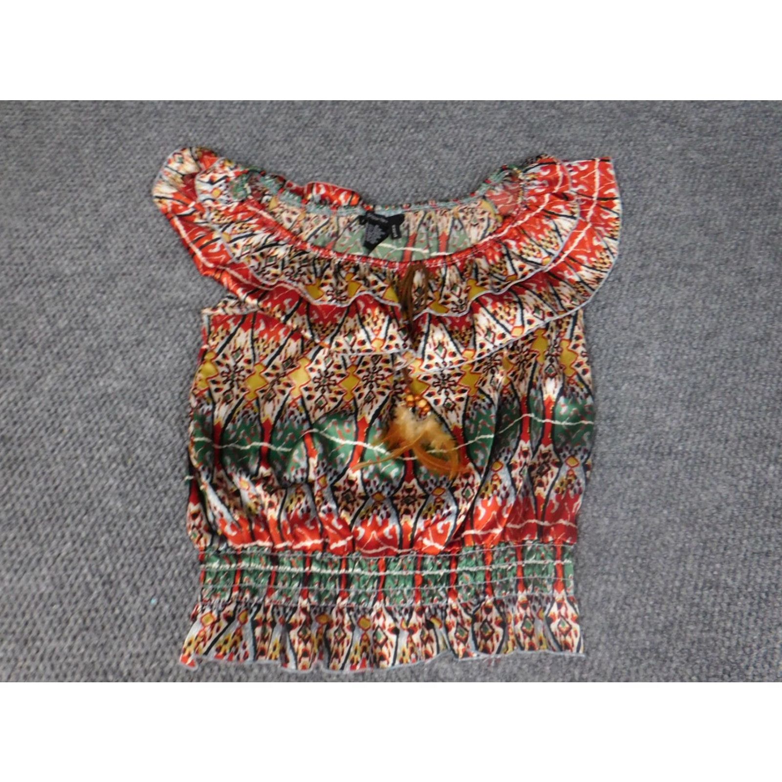 Vintage Paper Tee Blouse Womens Medium Red Sleeveless Crew Neck Cap Sleeve Casual Stretch Size M / US 6-8 / IT 42-44 - 2 Thumbnail