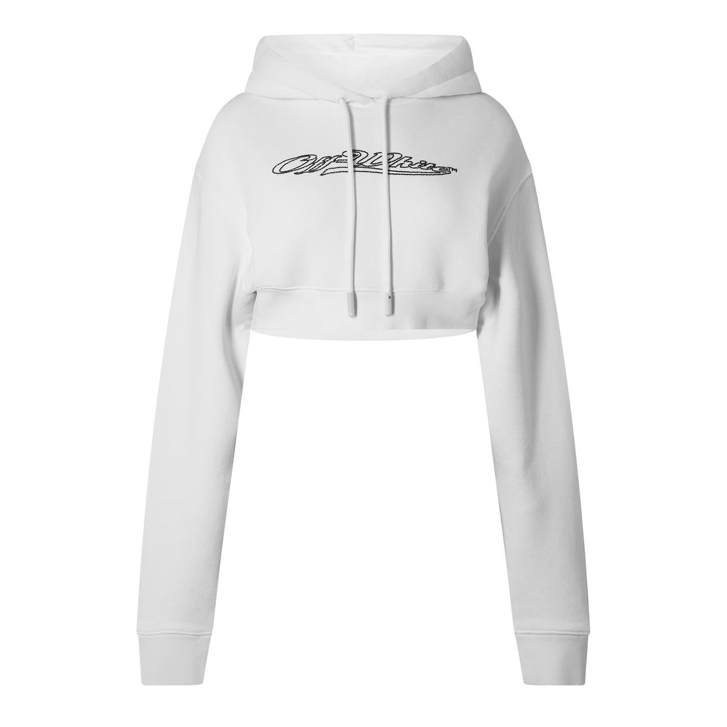 Off-White o1g2r1mq1224 Cropped Hoodie in White Size XS / US 0-2 / IT 36-38 - 1 Thumbnail