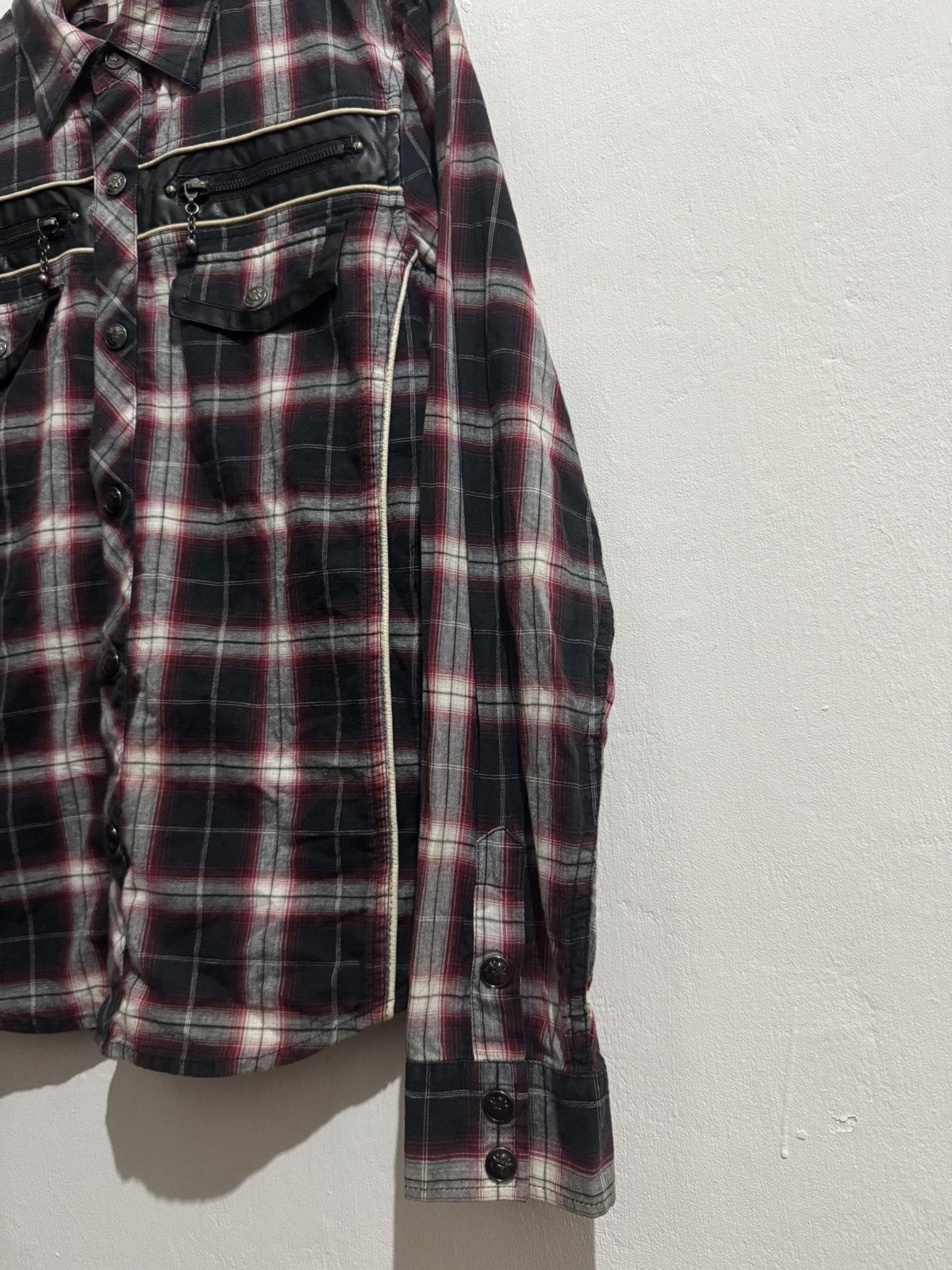 In The Attic IN THE ATTIC IFSIXWASNINE LEATHER LINE GIMMICK CHECK SHIRT Size US M / EU 48-50 / 2 - 3 Thumbnail