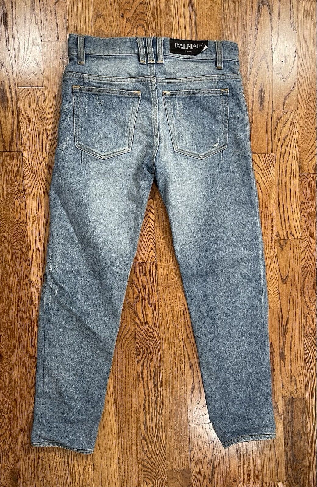 Balmain Balmain Tapered Faded Jeans Blue RH15291Z014 Men’s Size 28 Size US 28 / EU 44 - 3 Thumbnail