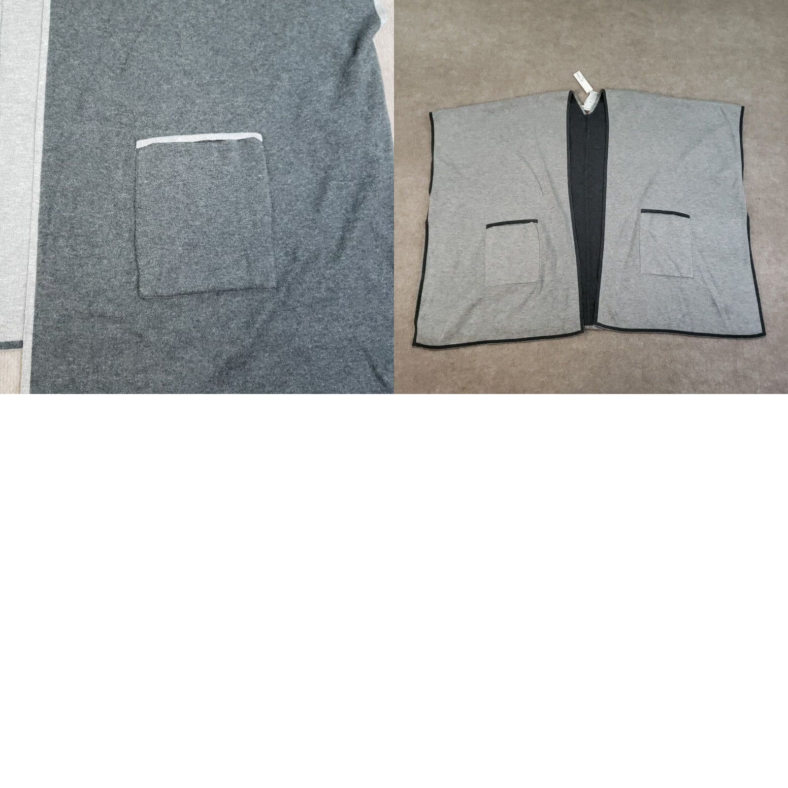 Vintage Chico’s Covering Ruana Poncho Gray Graphite Womens Small Wrap Reversible NWT Size ONE SIZE - 8 Thumbnail