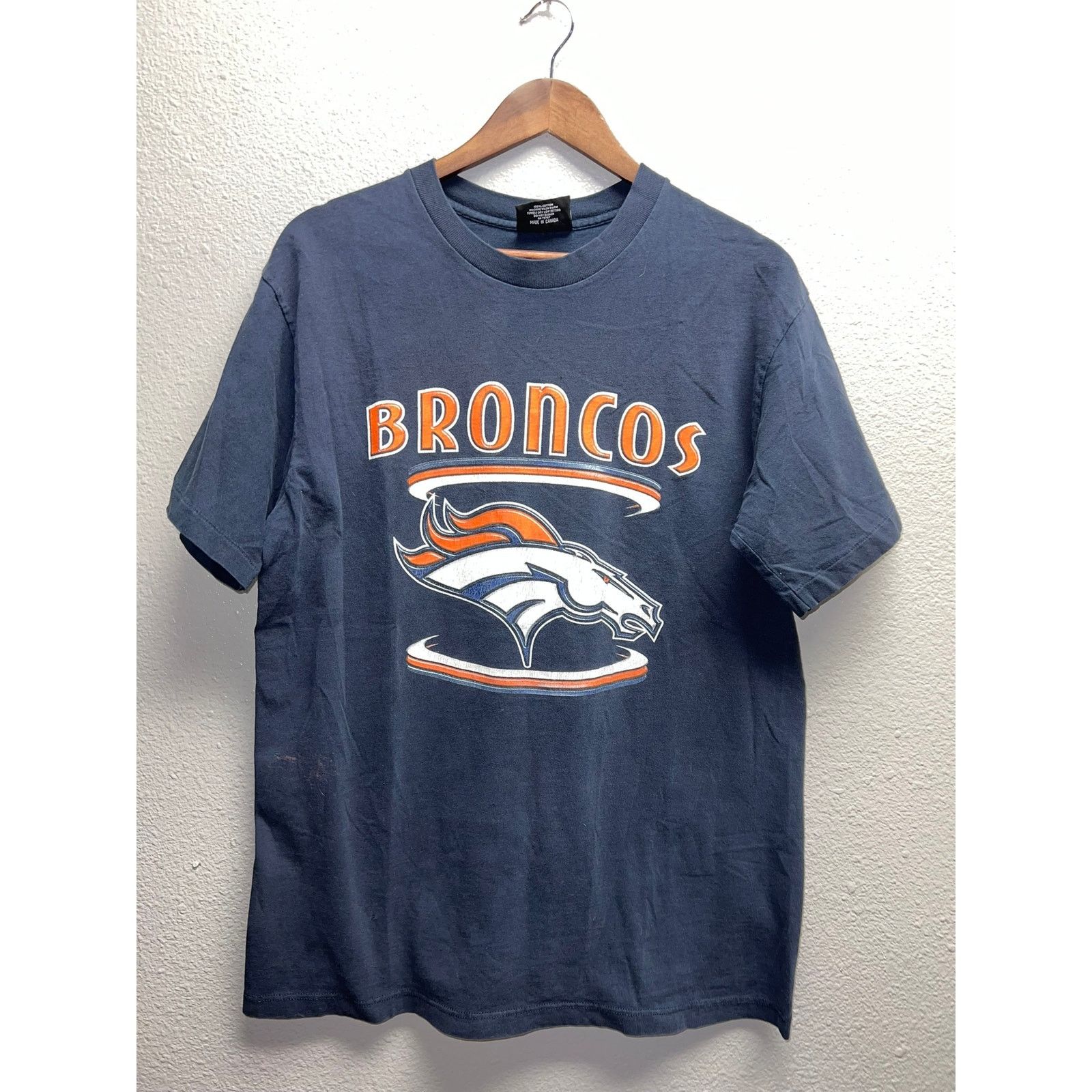 Vintage Vintage Denver Broncos Blue Shirt Logo NFL Football 90s Tee Size US L / EU 52-54 / 3 - 1 Thumbnail