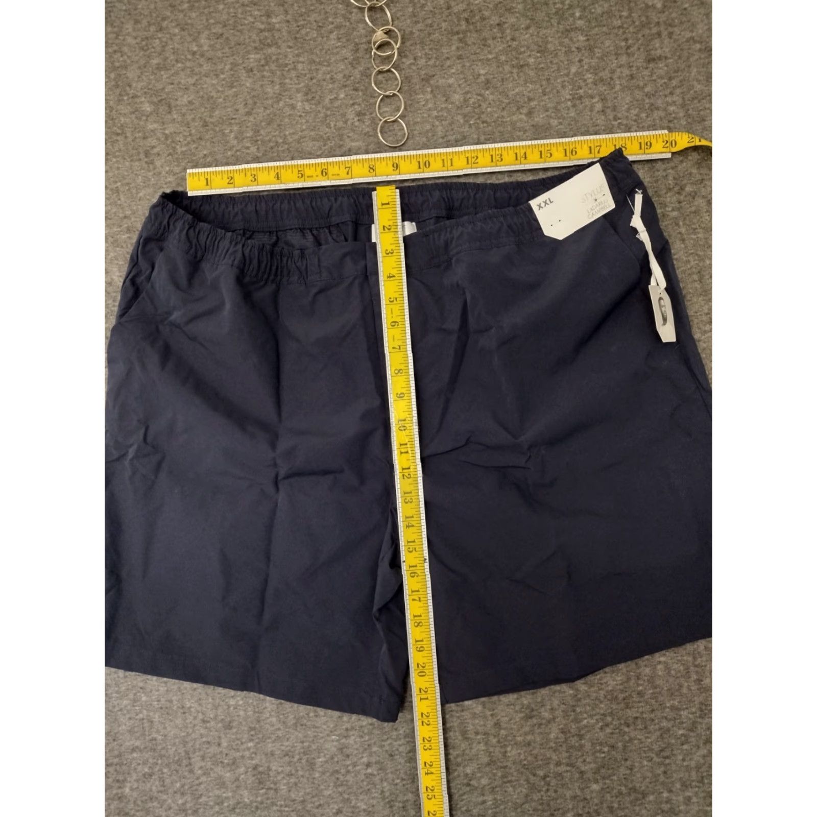 Vintage Stylus Ladarius Campbell Elastic Waist XXL Shorts Men Navy Canvas Stretch - Casual Casual Wear - 2XL Navy Size US 39 - 4 Thumbnail