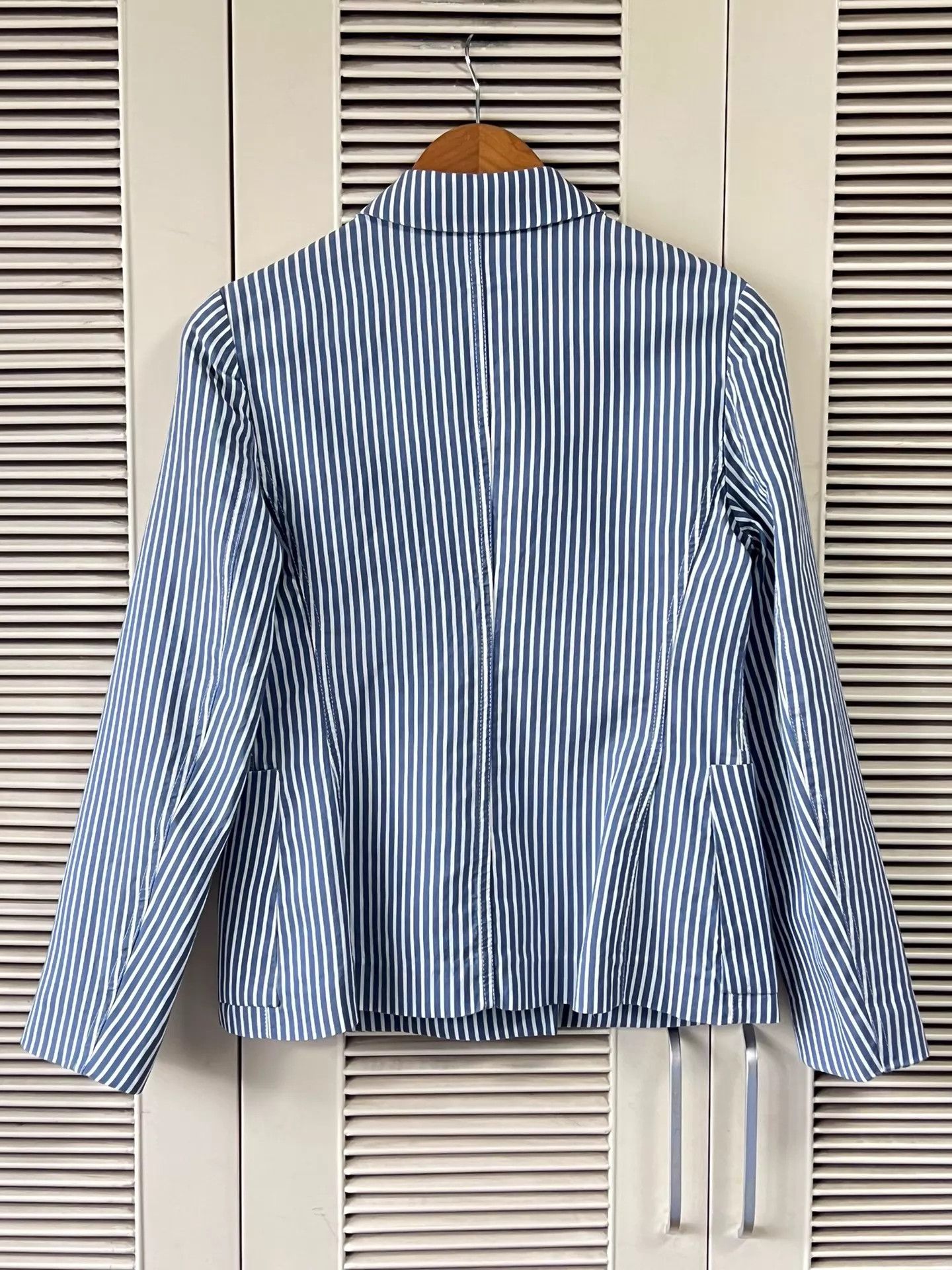 Dior Dior W Blue White Striped Double-Breasted Blazer 38 Size S / US 4 / IT 40 - 2 Thumbnail
