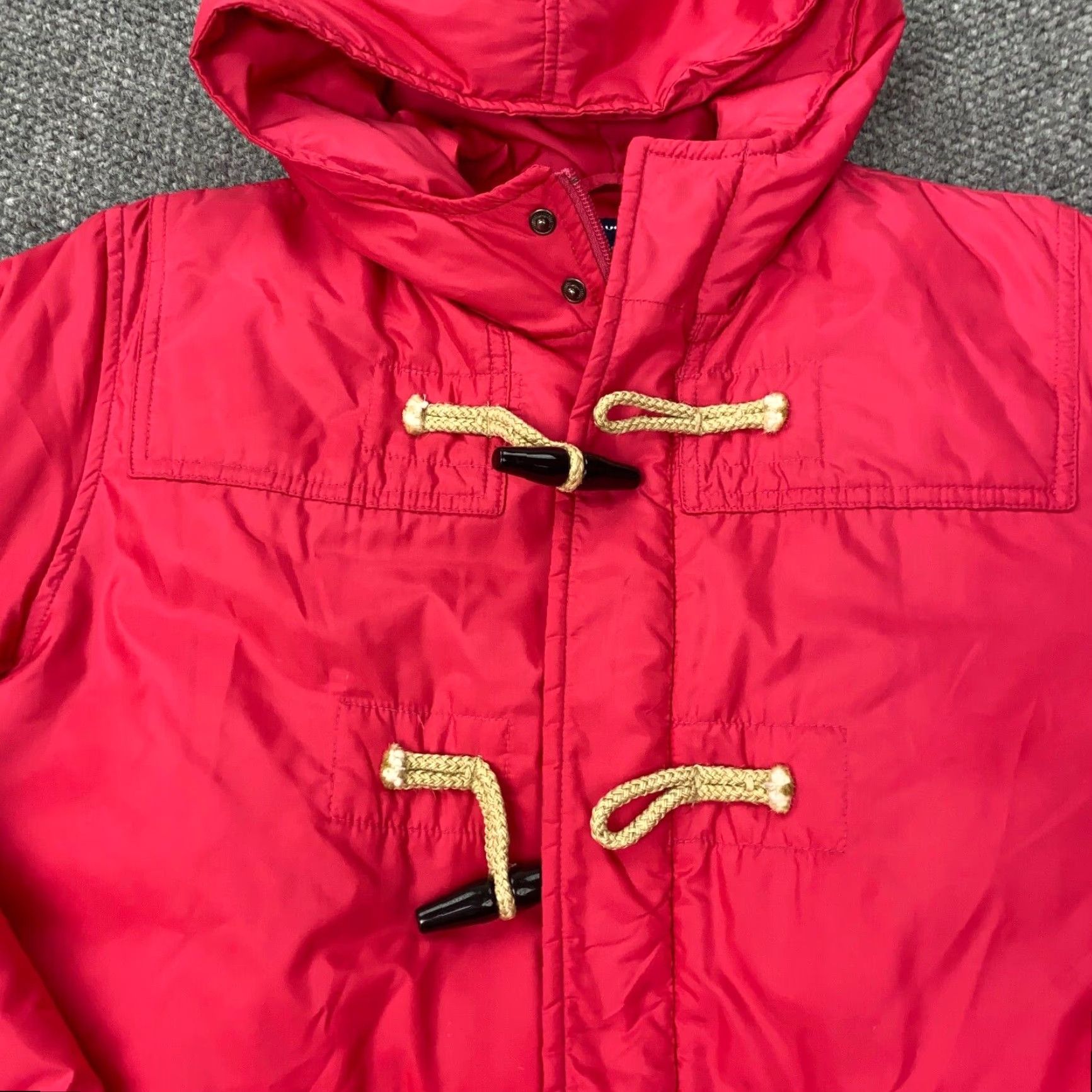 Ralph Lauren VINTAGE Ralph Lauren Sport Jacket Womens Parka Down Berry Floral Pink VTG Winter Coat Toggle Buttons Hooded Full Zip Insulated Windproof Pockets Size S / US 4 / IT 40 - 2 Thumbnail