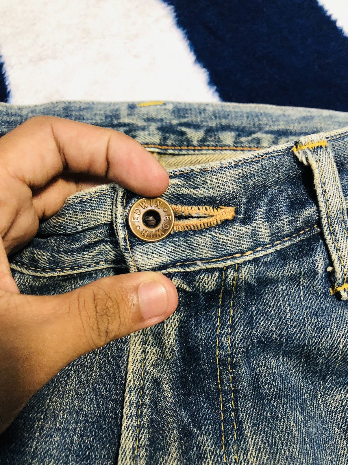 Edwin × Japanese Brand Edwin Distressed Jeans (1) Size US 34 / EU 50 - 8 Thumbnail