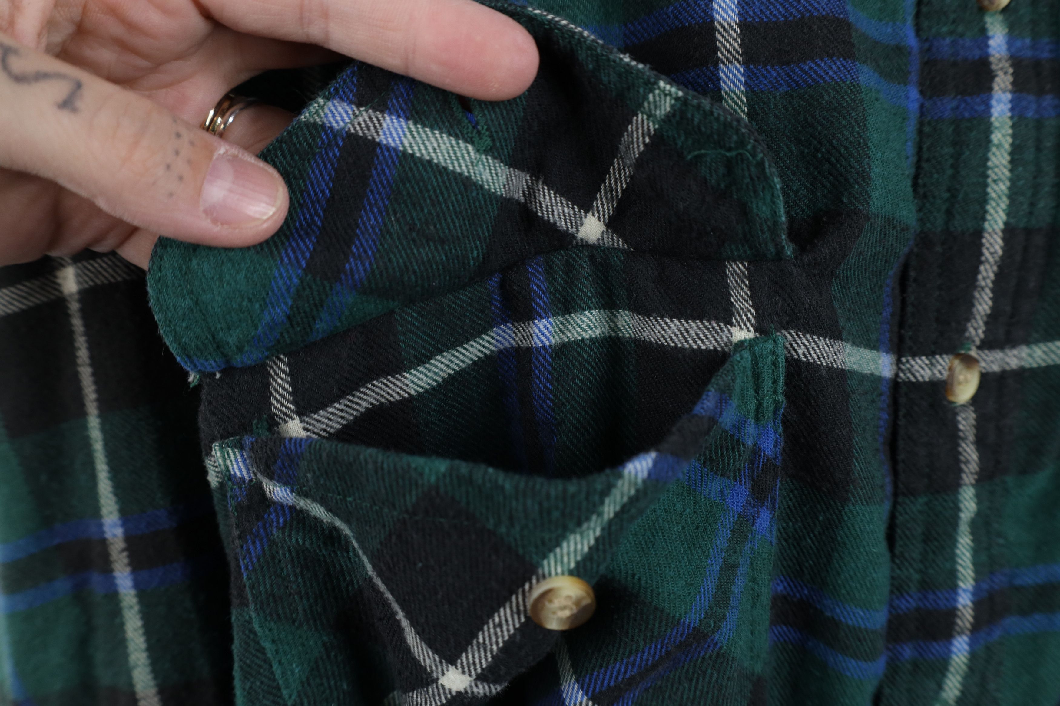 Vintage Vintage 90s Streetwear Flannel Button Shirt Jacket Plaid Size US XL / EU 56 / 4 - 5 Thumbnail