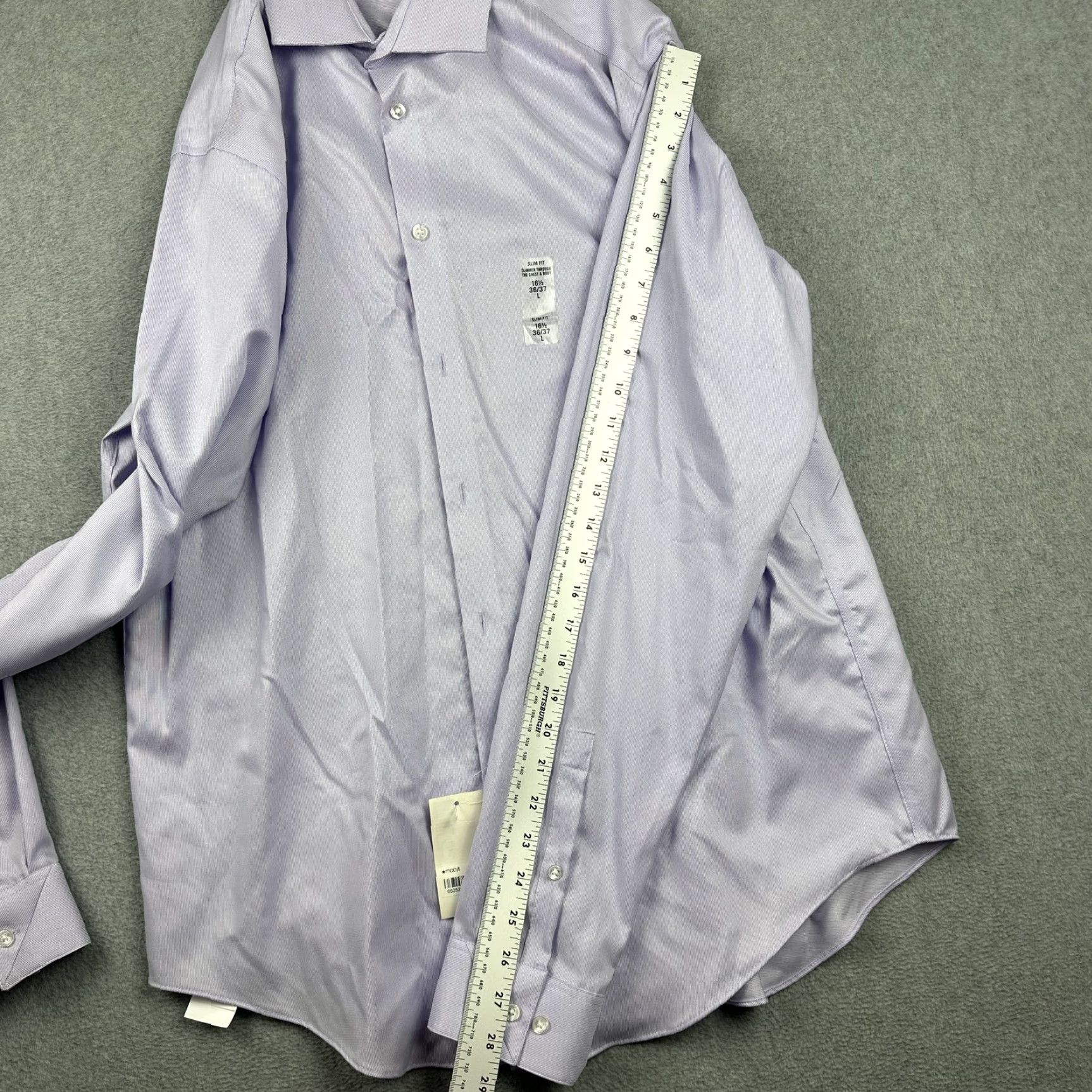 Calvin Klein Calvin Klein Shirt Mens Large 16.5 36/37 Slim Fit Non-Iron Performance Dress Solid Purple Size 42R - 7 Thumbnail