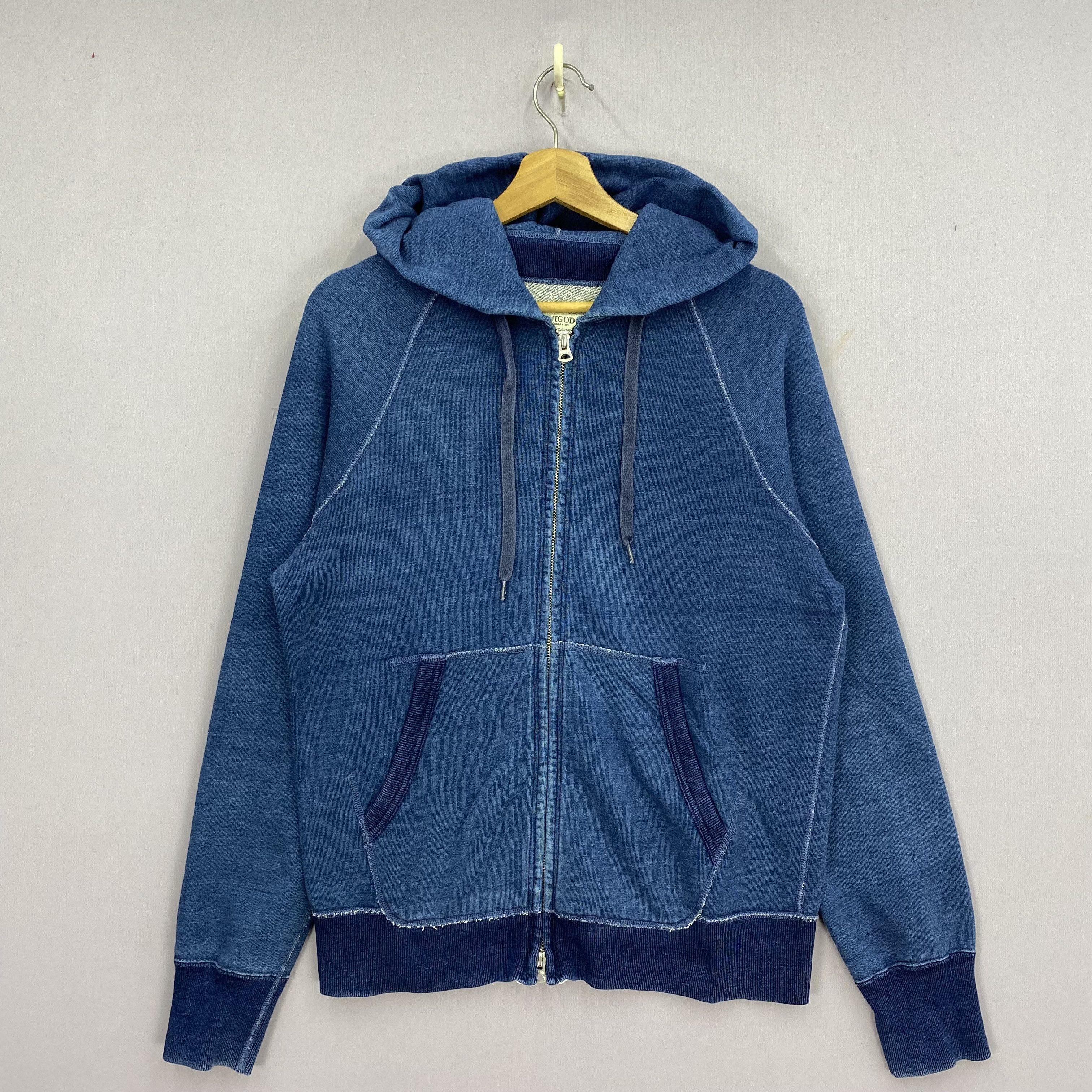 OMNIGOD Vintage Omnigod Sweater Denim Knitted Hoodie Sweatshirt Size US M / EU 48-50 / 2 - 1 Thumbnail