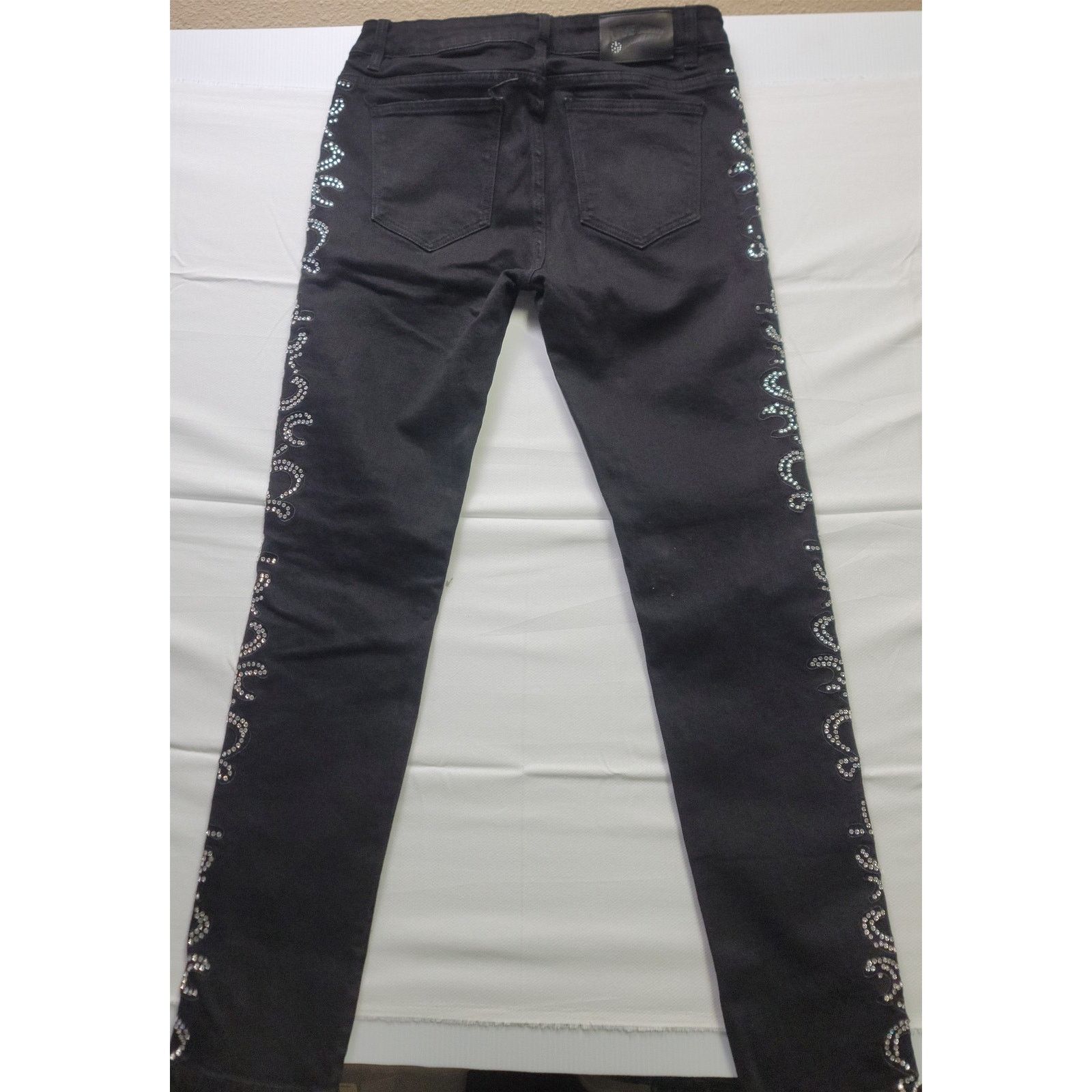 Other Live And Maintain Women Rhinestone Dark Straight Jeans 32 Size 32" / US 10 / IT 46 - 6 Thumbnail