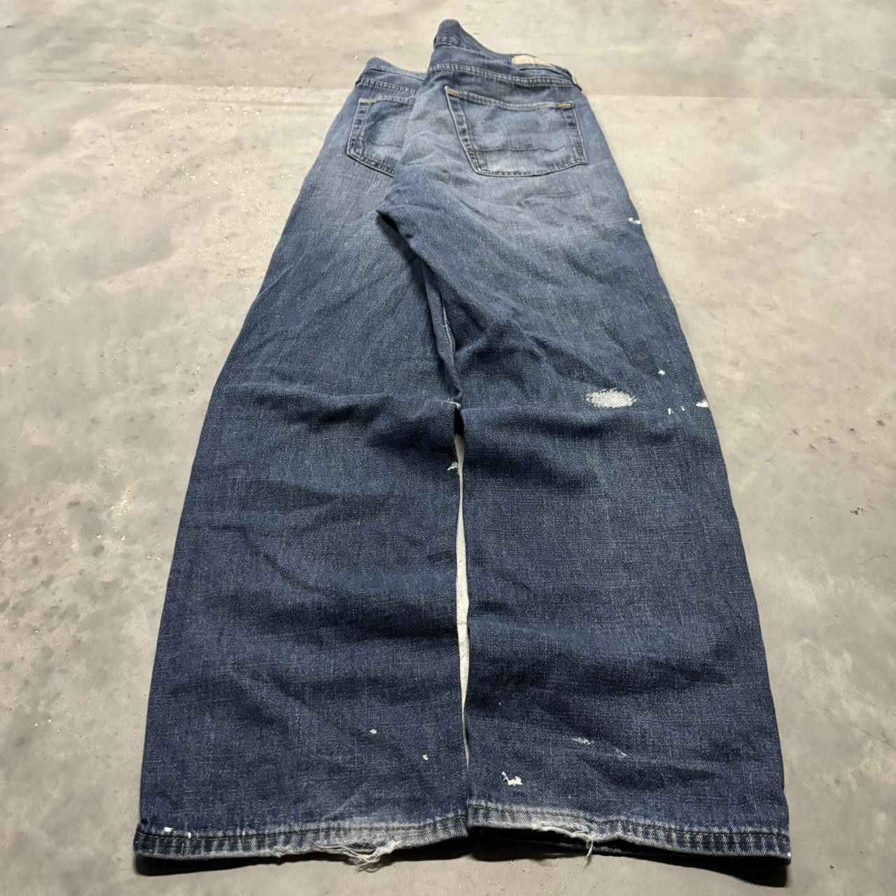 Japanese Brand × Vintage Crazy Vintage Y2K/2000s Grunge Dark Wash Paint Splatter Denim Jeans! Size US 32 / EU 48 - 4 Thumbnail