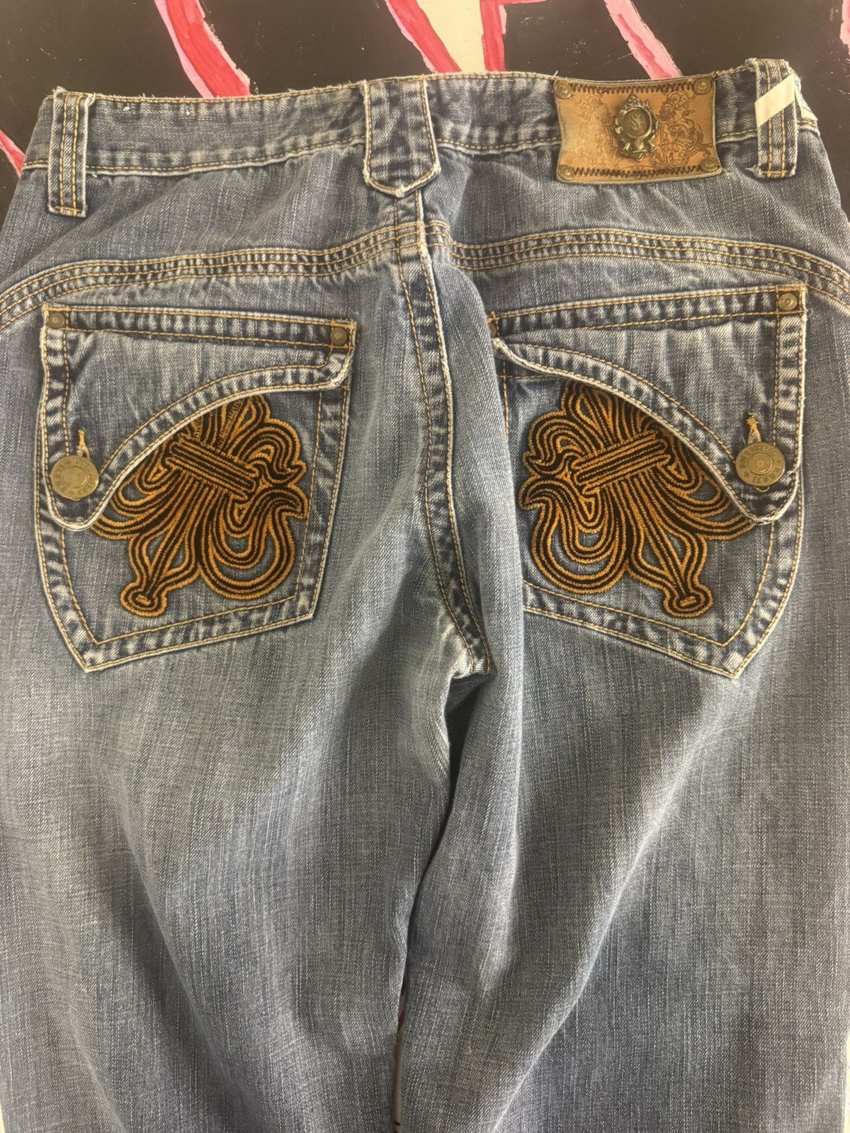 Japanese Brand Kanji Collection Denim Jeans Size US 38 / EU 54 - 3 Thumbnail