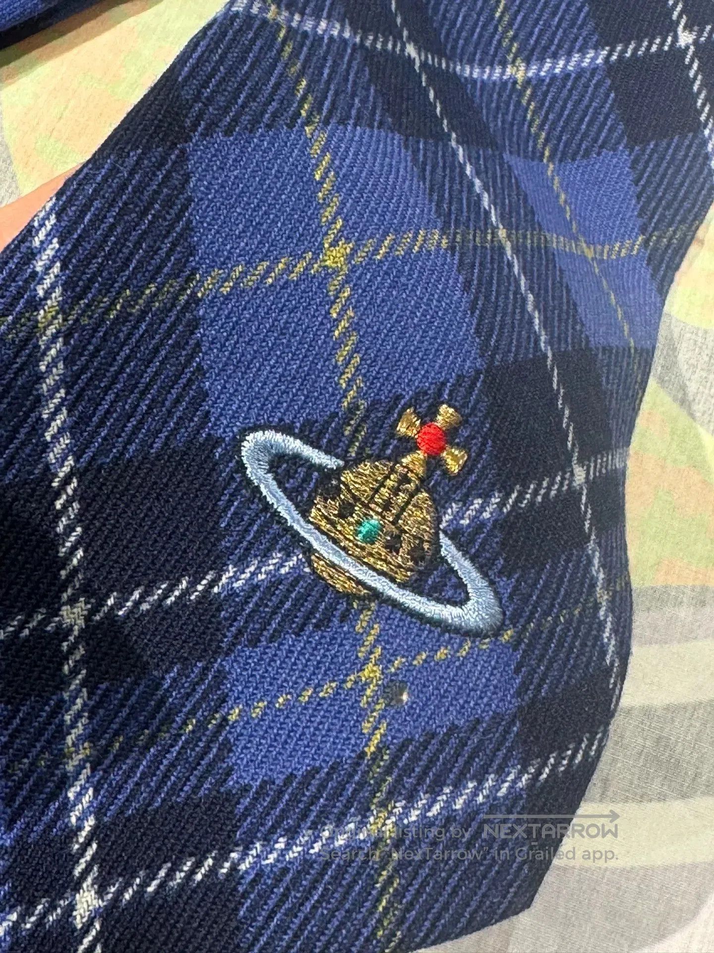 Vivienne Westwood Vivienne Westwood Blue Plaid Saturn Tie. Size ONE SIZE - 2 Thumbnail