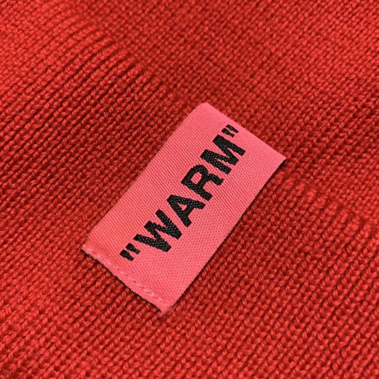 Off-White Off White Beanie Patch Red 'Warm' Virgil Abloh Hat Size ONE SIZE - 4 Thumbnail