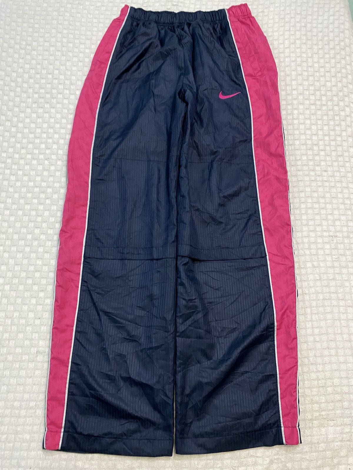 Carhartt Wip × Nike 💥 VINTAGE NIKE 90S BAGGY WIDE LEG SWOOSH TRACK PANTS Y2K Size US 26 / EU 42 - 1 Thumbnail