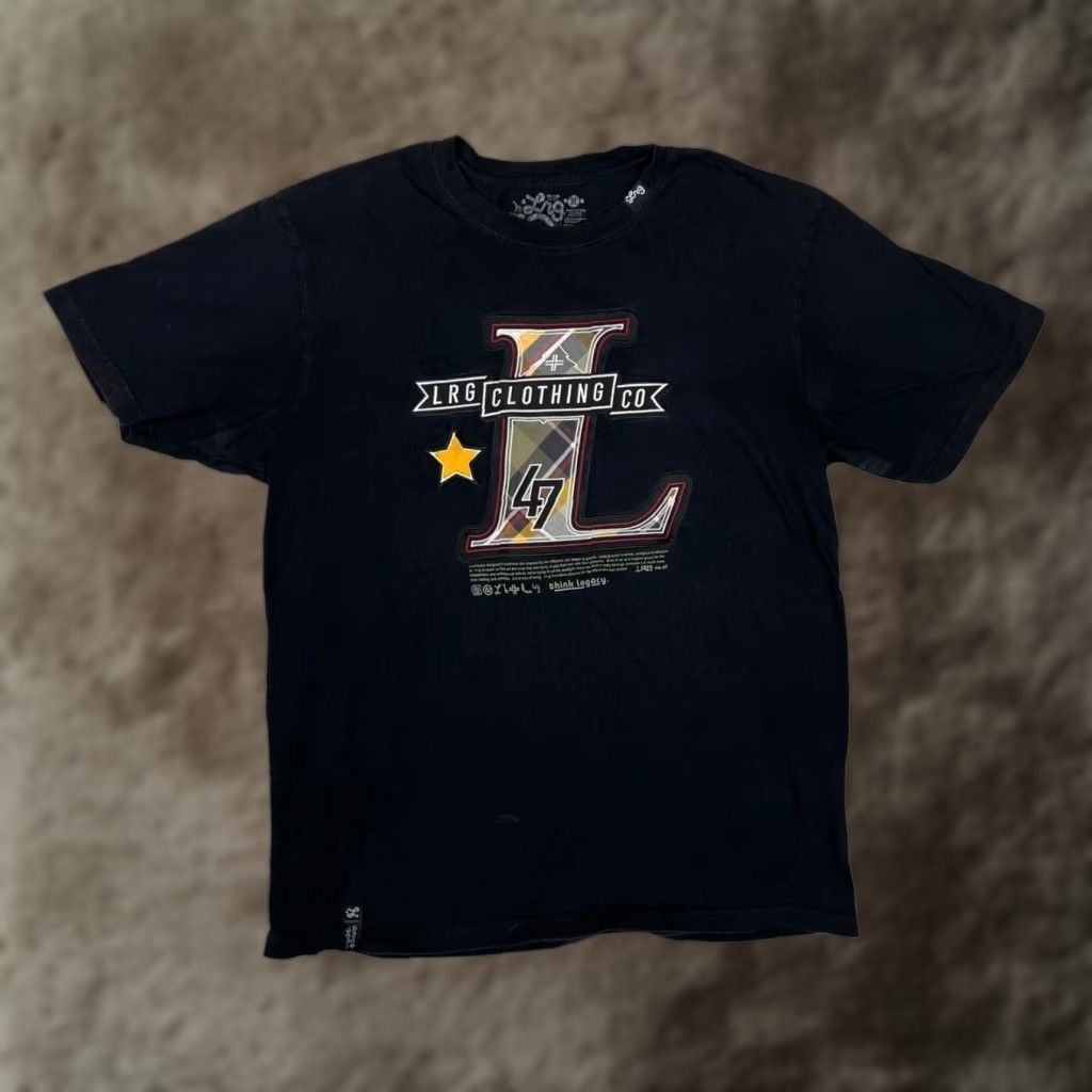 Logo 7 VINTAGE LRG T-Shirt Mens XL Black Plaid Logo Graphic Streetwear Y2K Size US XL / EU 56 / 4 - 1 Thumbnail