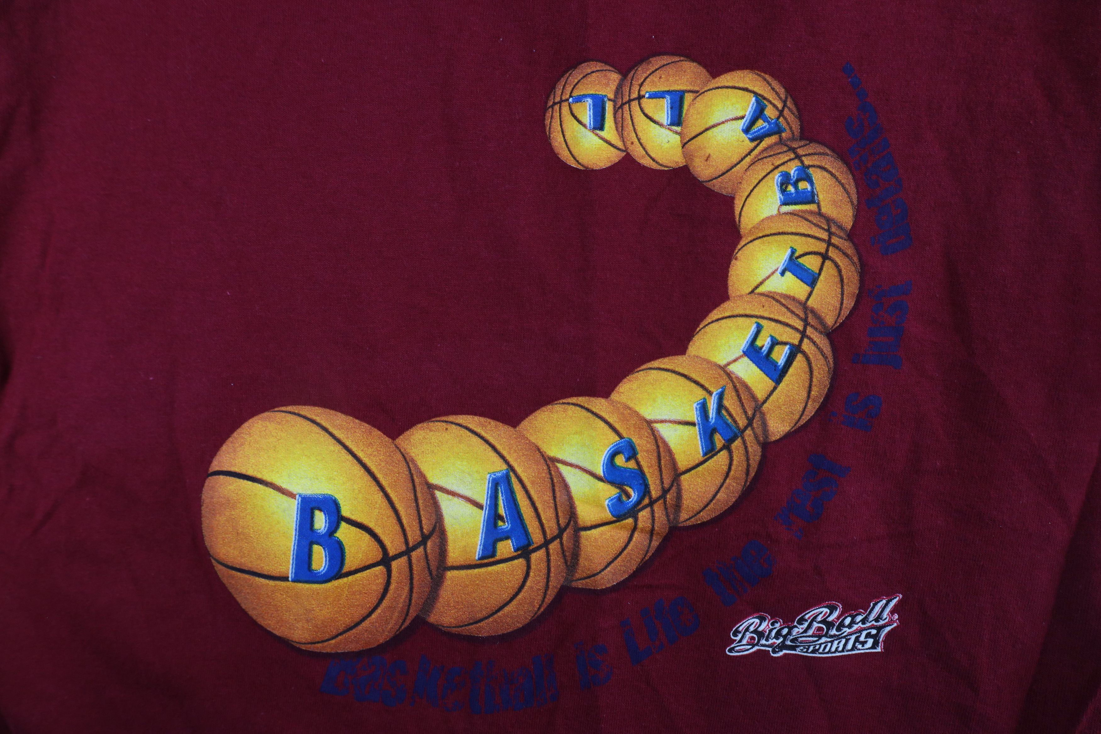 Vintage Vintage 90s Streetewar Basketball Is Life T-Shirt Red Cotton Size US S / EU 44-46 / 1 - 4 Thumbnail