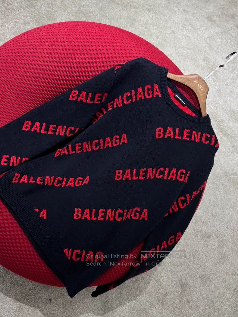 Other Balenciaga Black and red barrage knit long-sleeve sweater Size US S / EU 44-46 / 1 - 4 Thumbnail