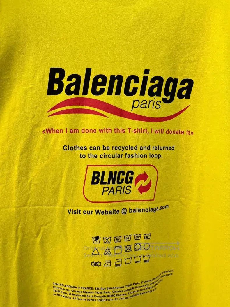 Balenciaga Balenciaga Yellow Logo Short Sleeve Tee. Size US S / EU 44-46 / 1 - 6 Thumbnail